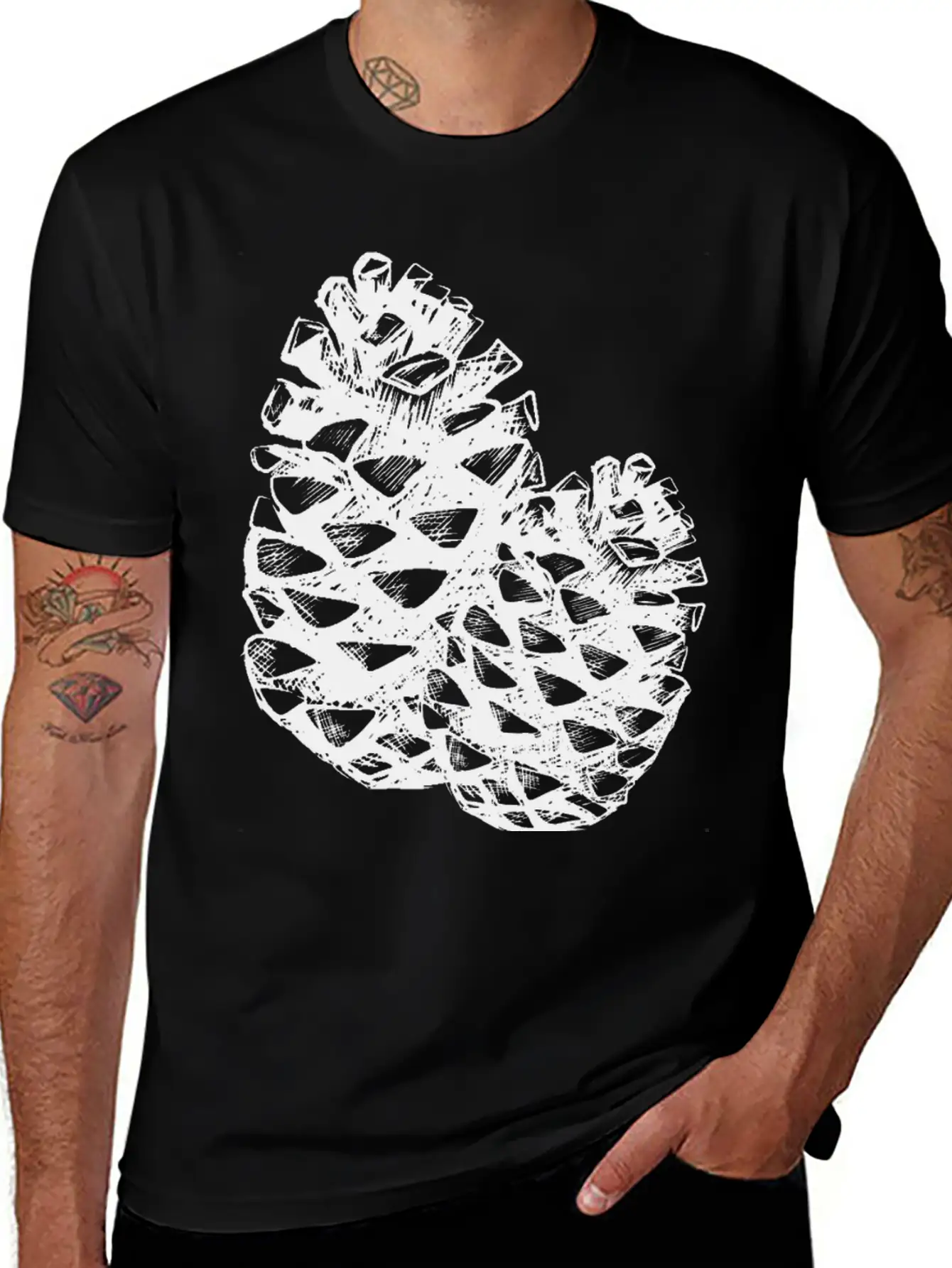 Two Pine Cones Basic Graphic T-Shirt ¨C Daily Comfort In Soft Cotton
