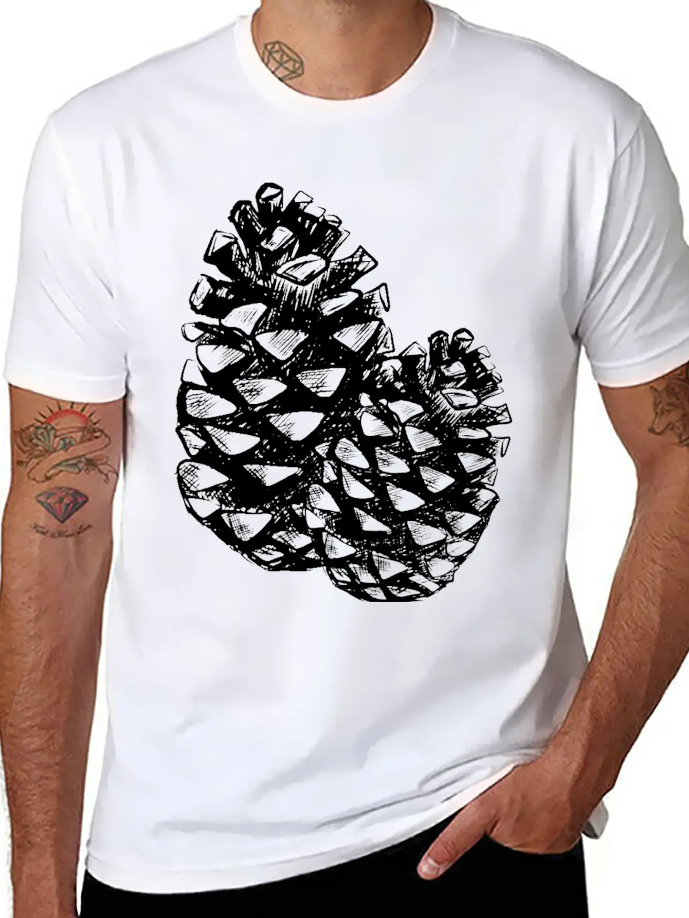 Two Pine Cones Basic Graphic T-Shirt ¨C Daily Comfort In Soft Cotton