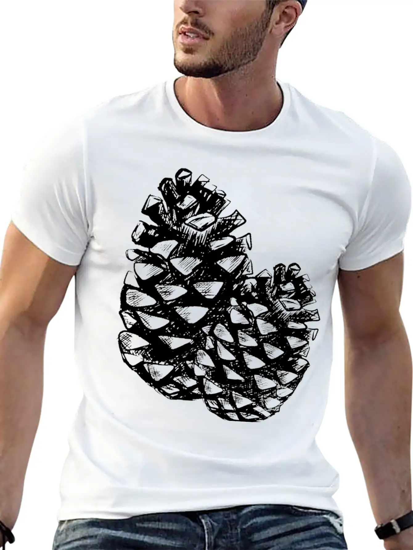 Two Pine Cones Basic Graphic T-Shirt ¨C Daily Comfort In Soft Cotton