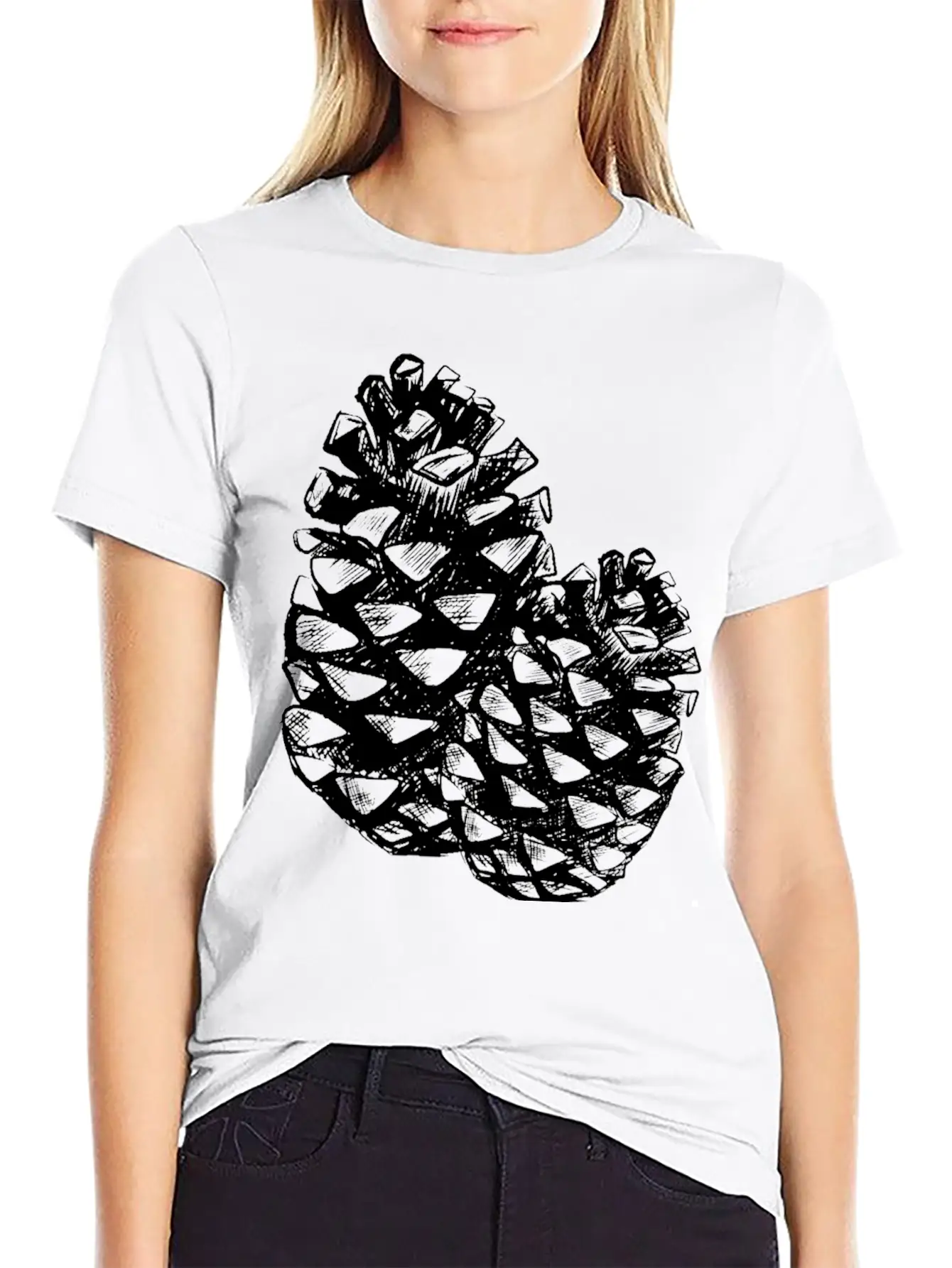 Two Pine Cones Basic Graphic T-Shirt ¨C Daily Comfort In Soft Cotton
