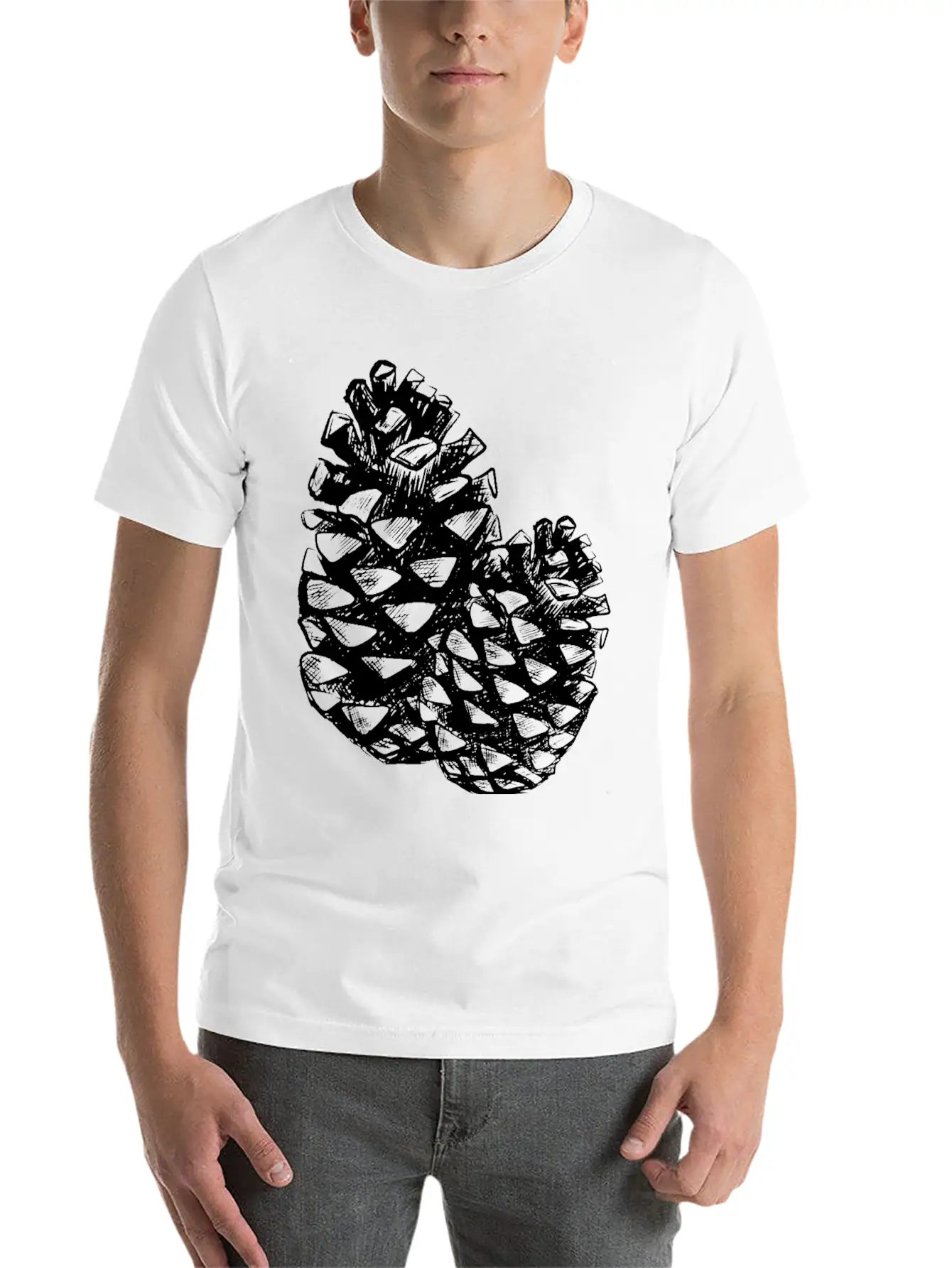 Two Pine Cones Basic Graphic T-Shirt ¨C Daily Comfort In Soft Cotton