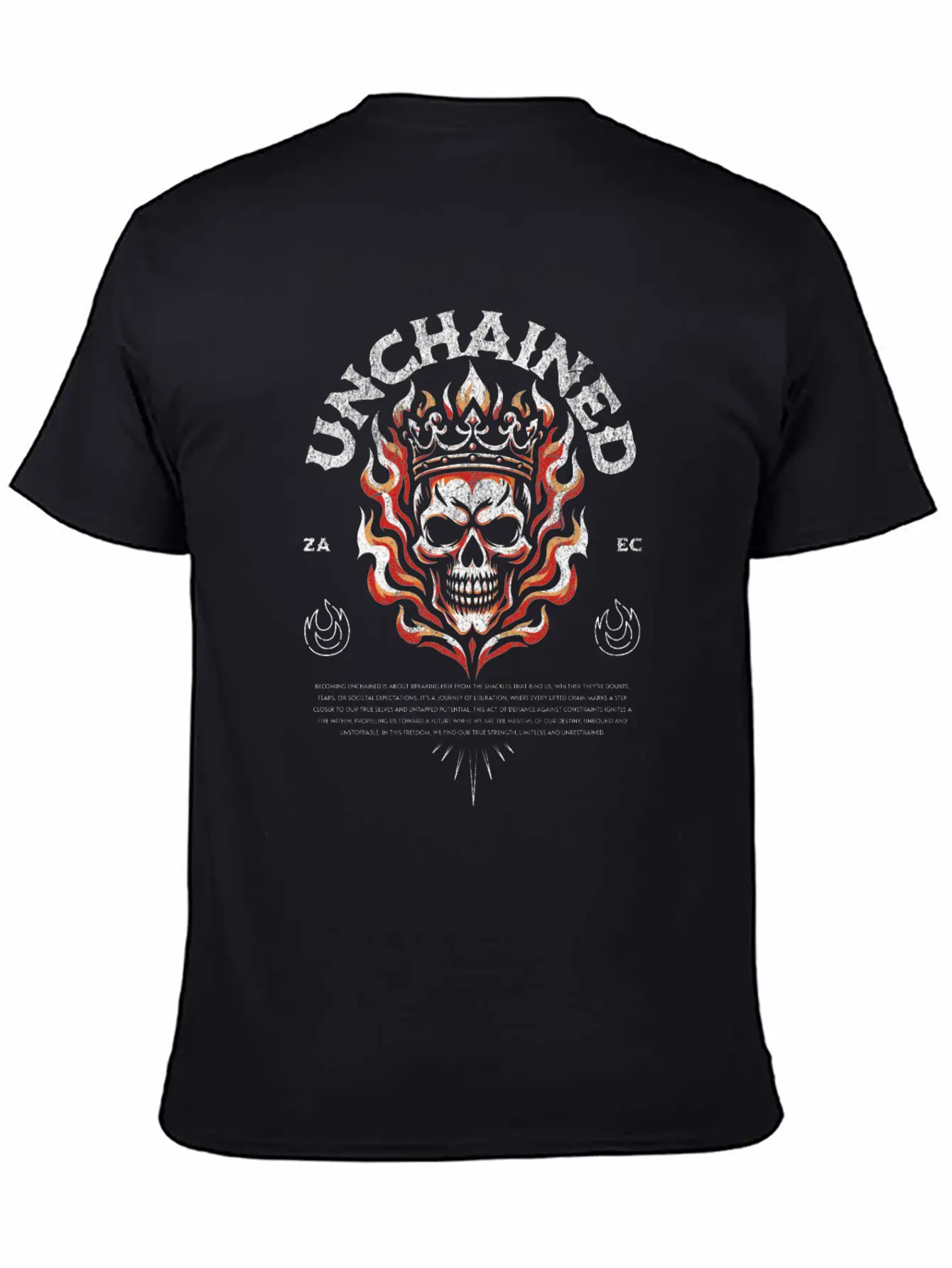 Unchained T-Shirt: Fiery Crowned Skull Unisex Casual T-Shirt ¨C Clean Design For Daily Comfort