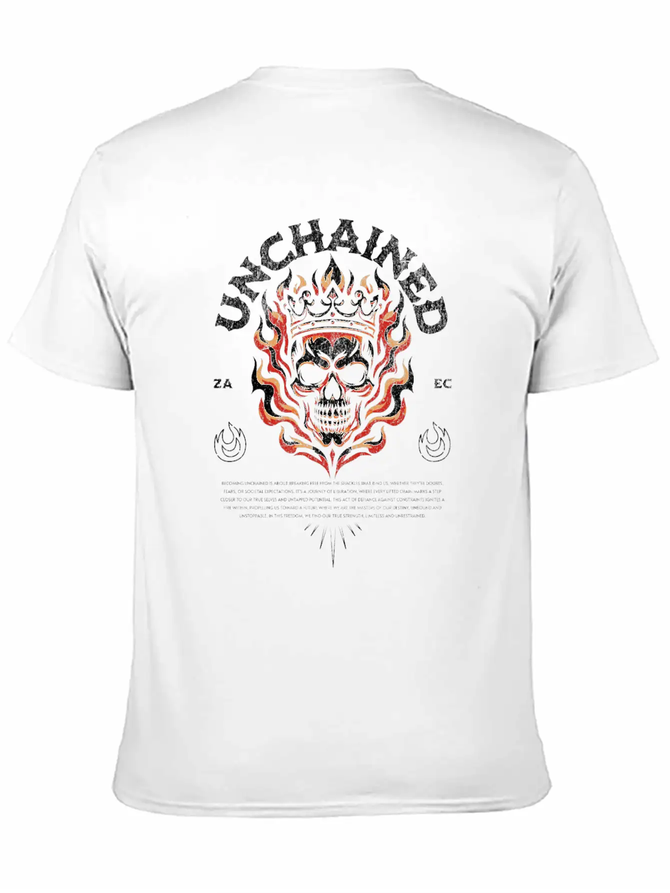 Unchained T-Shirt: Fiery Crowned Skull Unisex Casual T-Shirt ¨C Clean Design For Daily Comfort