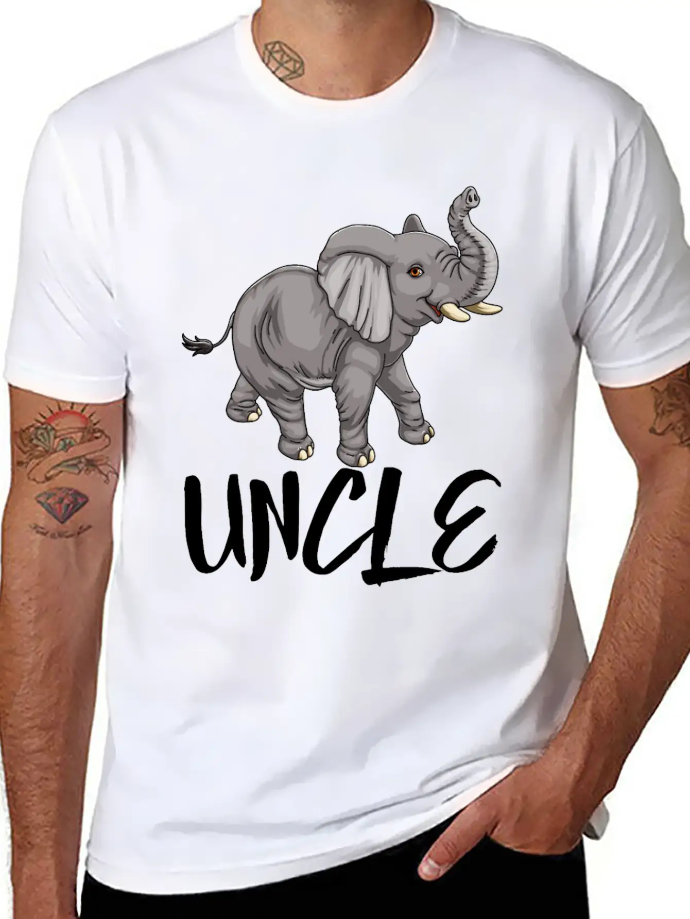 Uncle Elephant Essential Cotton Tee For Daily Outfits ¨C Unisex Style
