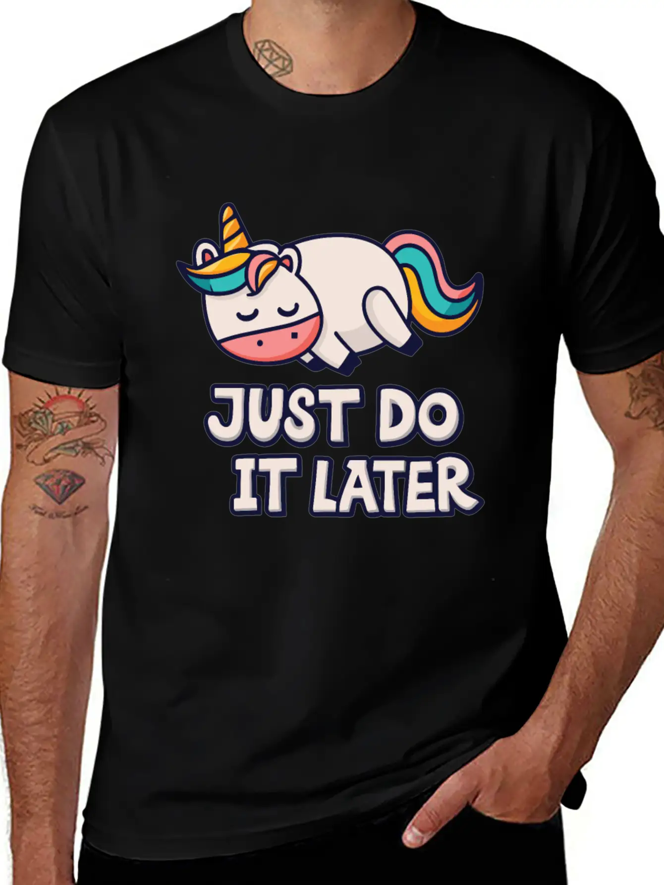 Unicorn Thick Unicorn Chilling Out Basic Graphic T-Shirt ¨C Daily Comfort In Soft Cotton