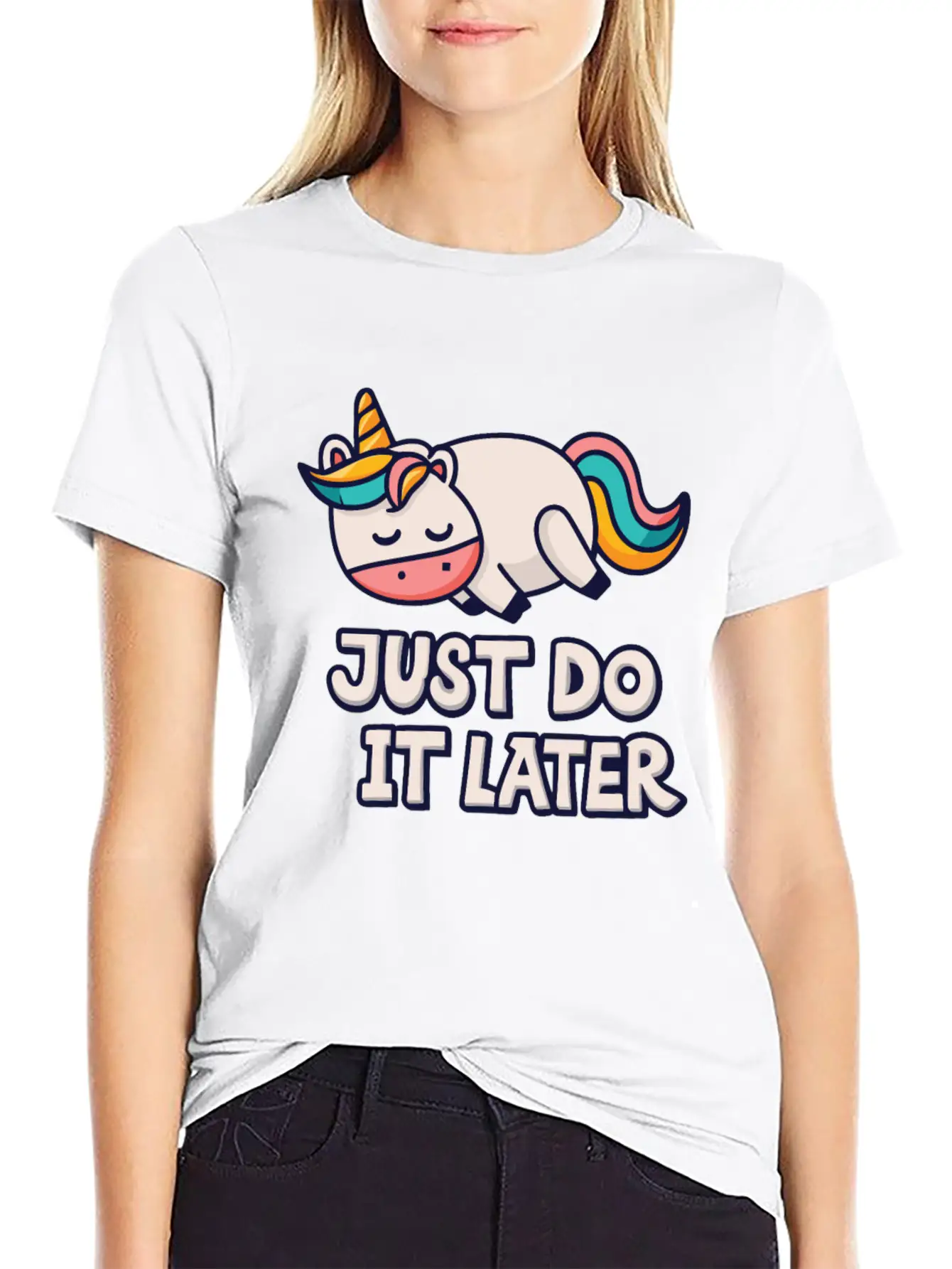 Unicorn Thick Unicorn Chilling Out Basic Graphic T-Shirt ¨C Daily Comfort In Soft Cotton