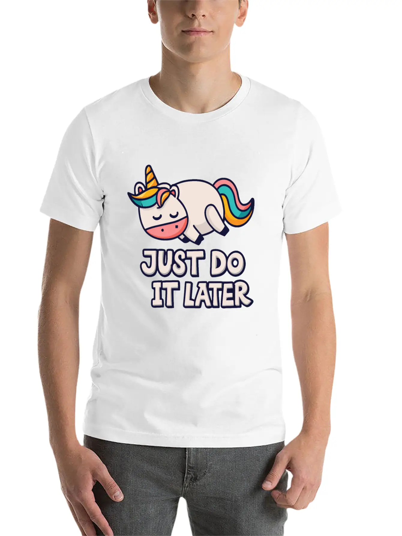 Unicorn Thick Unicorn Chilling Out Basic Graphic T-Shirt ¨C Daily Comfort In Soft Cotton