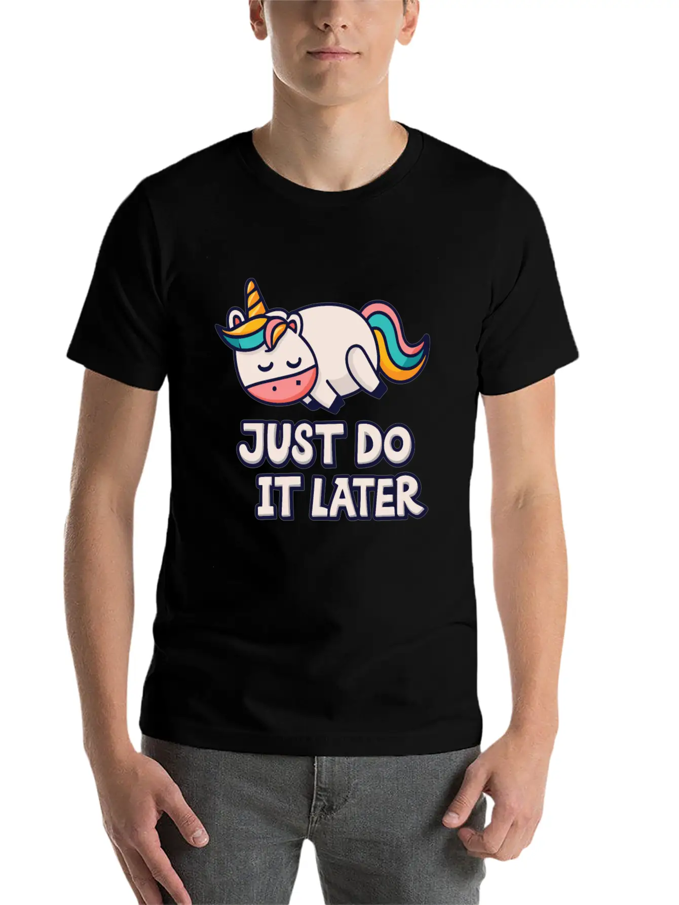 Unicorn Thick Unicorn Chilling Out Basic Graphic T-Shirt ¨C Daily Comfort In Soft Cotton