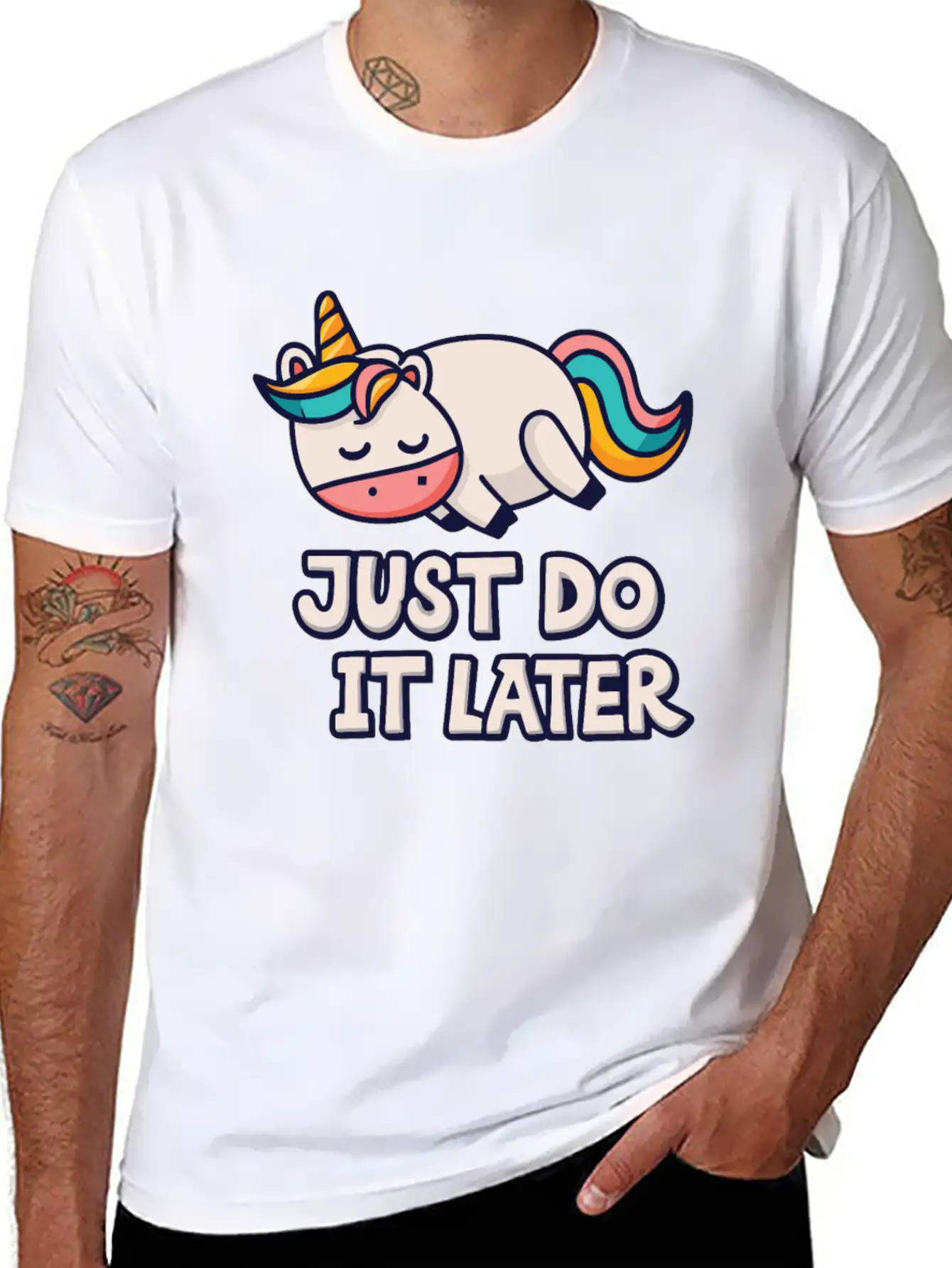 Unicorn Thick Unicorn Chilling Out Basic Graphic T-Shirt ¨C Daily Comfort In Soft Cotton