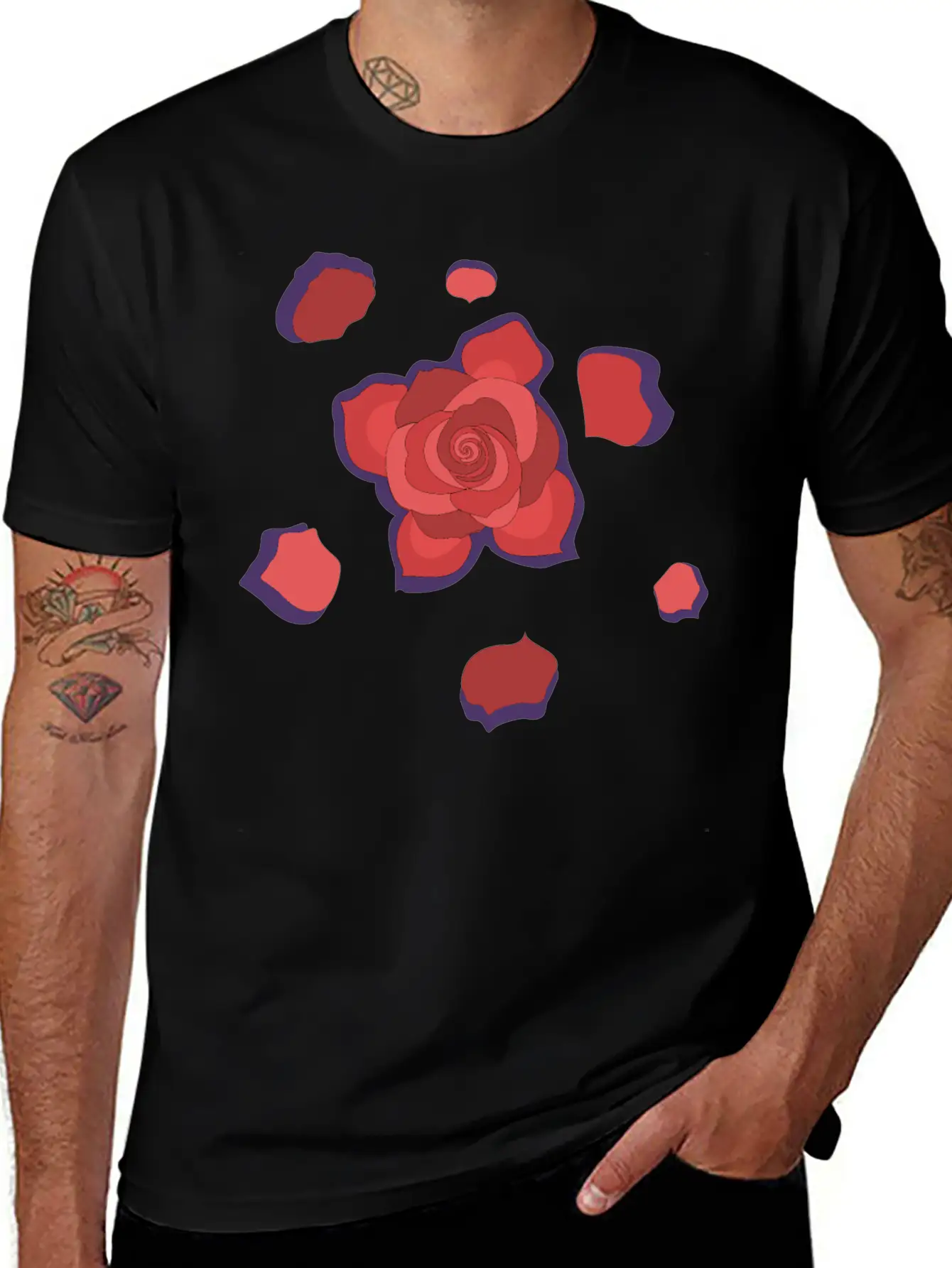 Unique Rose Essential Cotton Tee For Daily Outfits ¨C Unisex Style