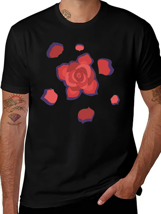 Unique Rose Essential Cotton Tee For Daily Outfits ¨C Unisex Style