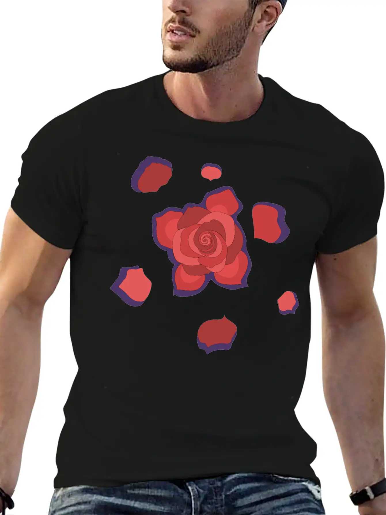 Unique Rose Essential Cotton Tee For Daily Outfits ¨C Unisex Style