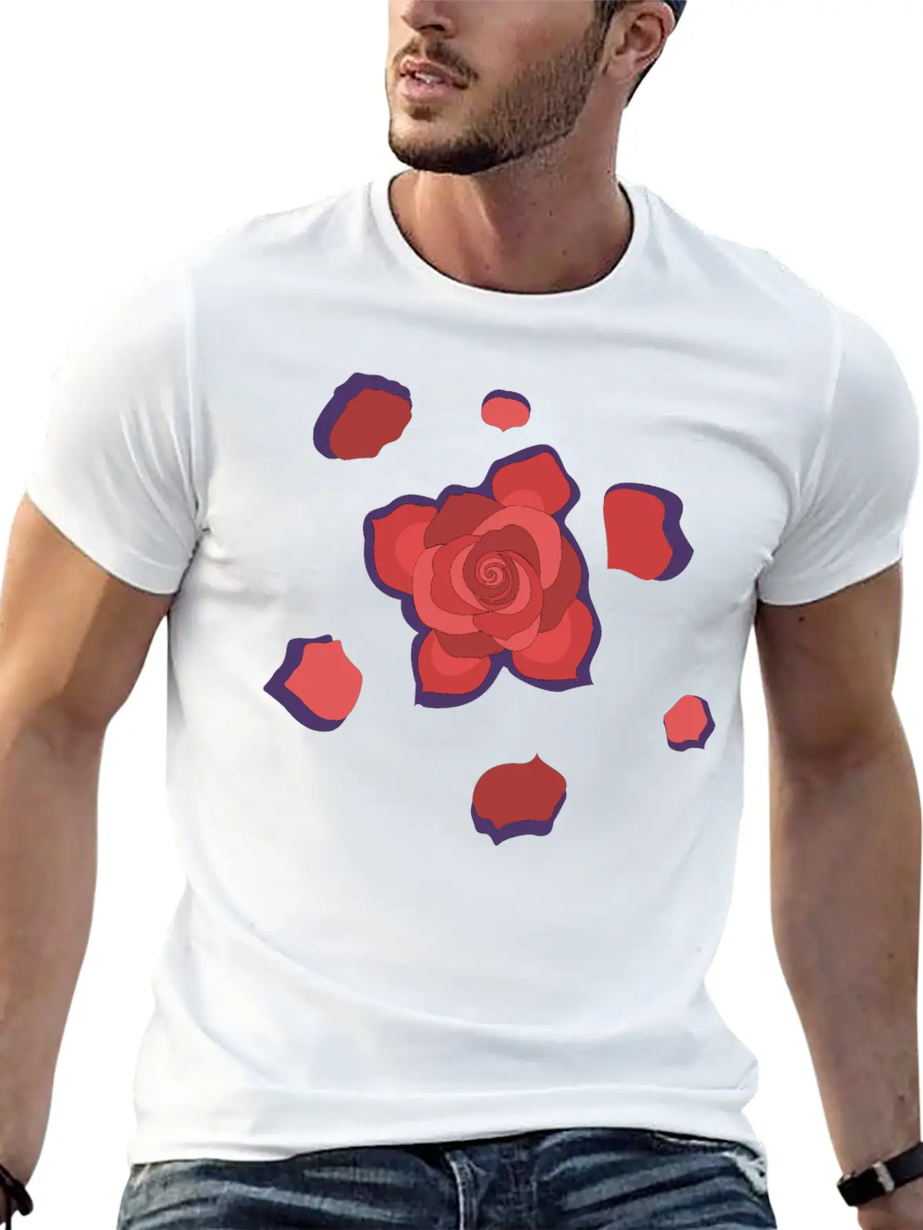 Unique Rose Essential Cotton Tee For Daily Outfits ¨C Unisex Style