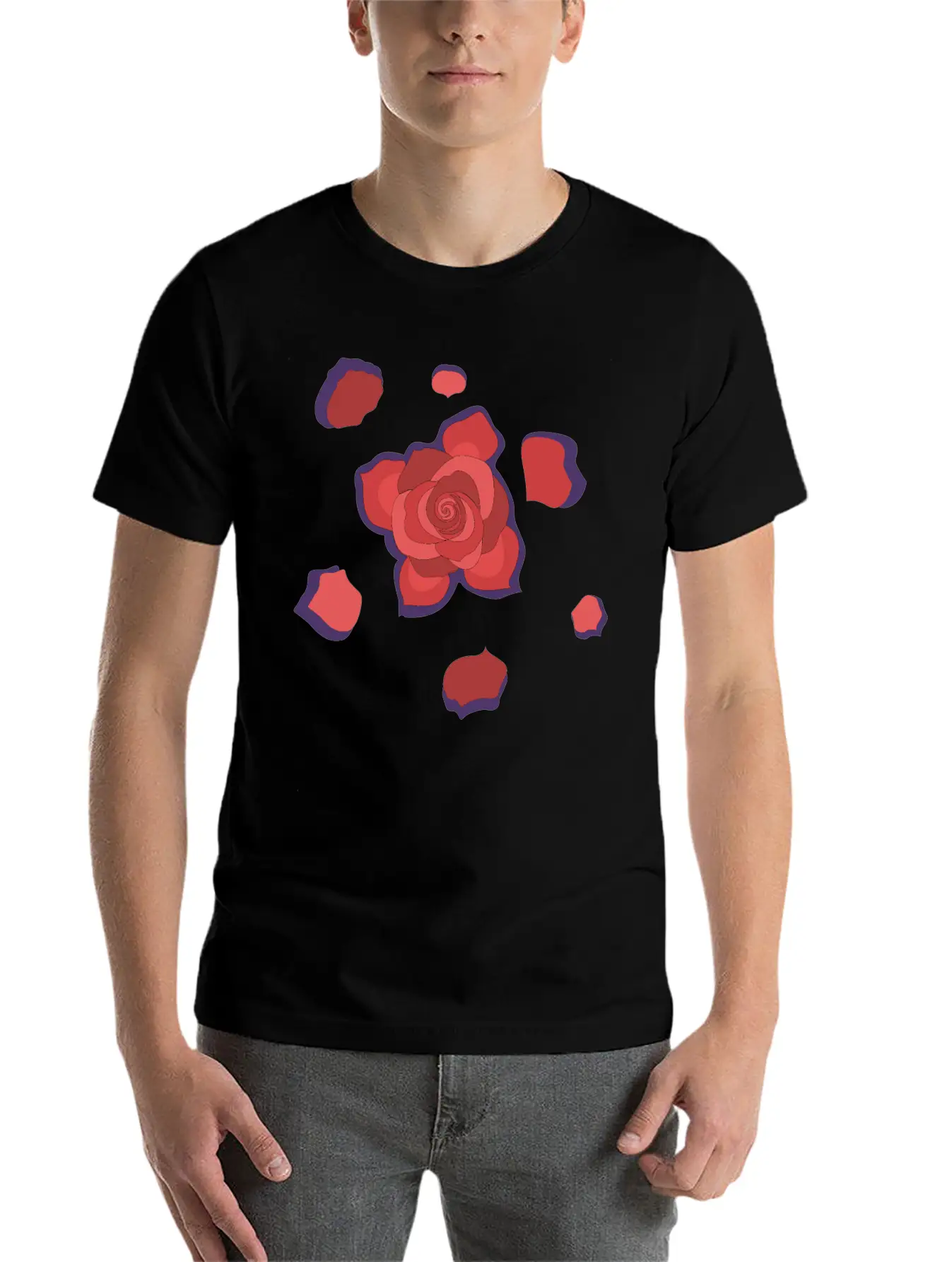 Unique Rose Essential Cotton Tee For Daily Outfits ¨C Unisex Style