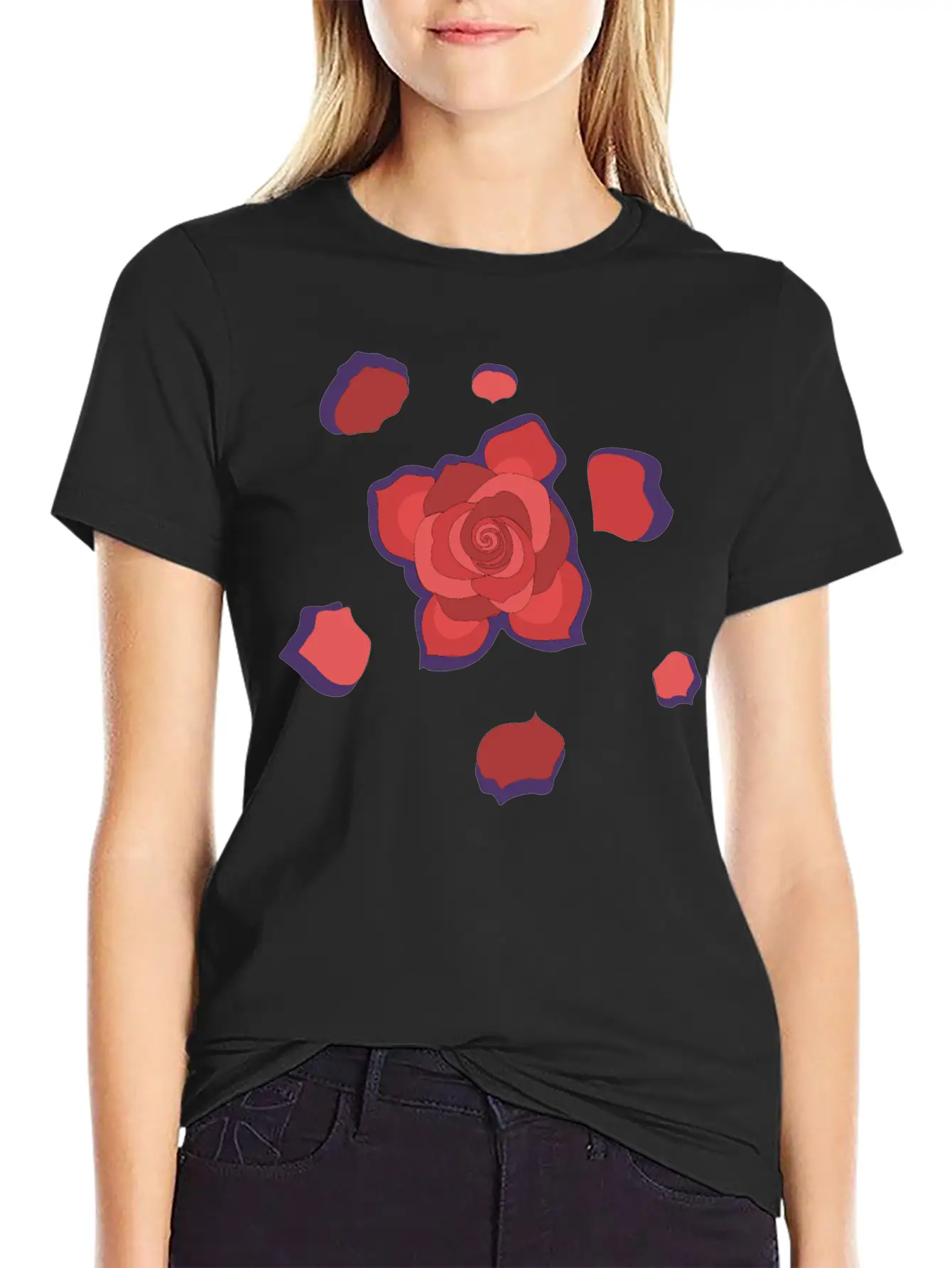 Unique Rose Essential Cotton Tee For Daily Outfits ¨C Unisex Style