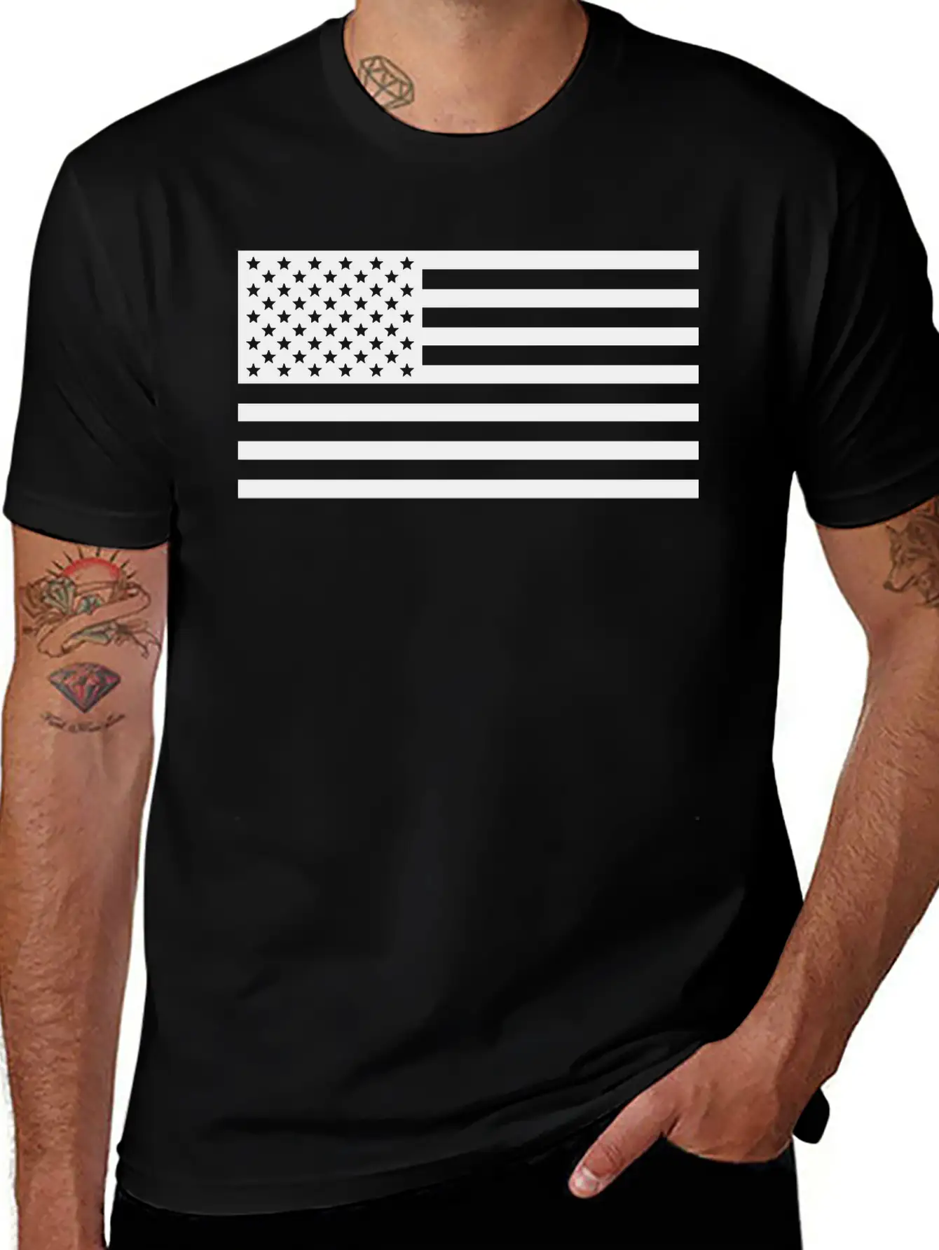 United States Of America Stars & Stripes Flag Basic Graphic T-Shirt ¨C Daily Comfort In Soft Cotton