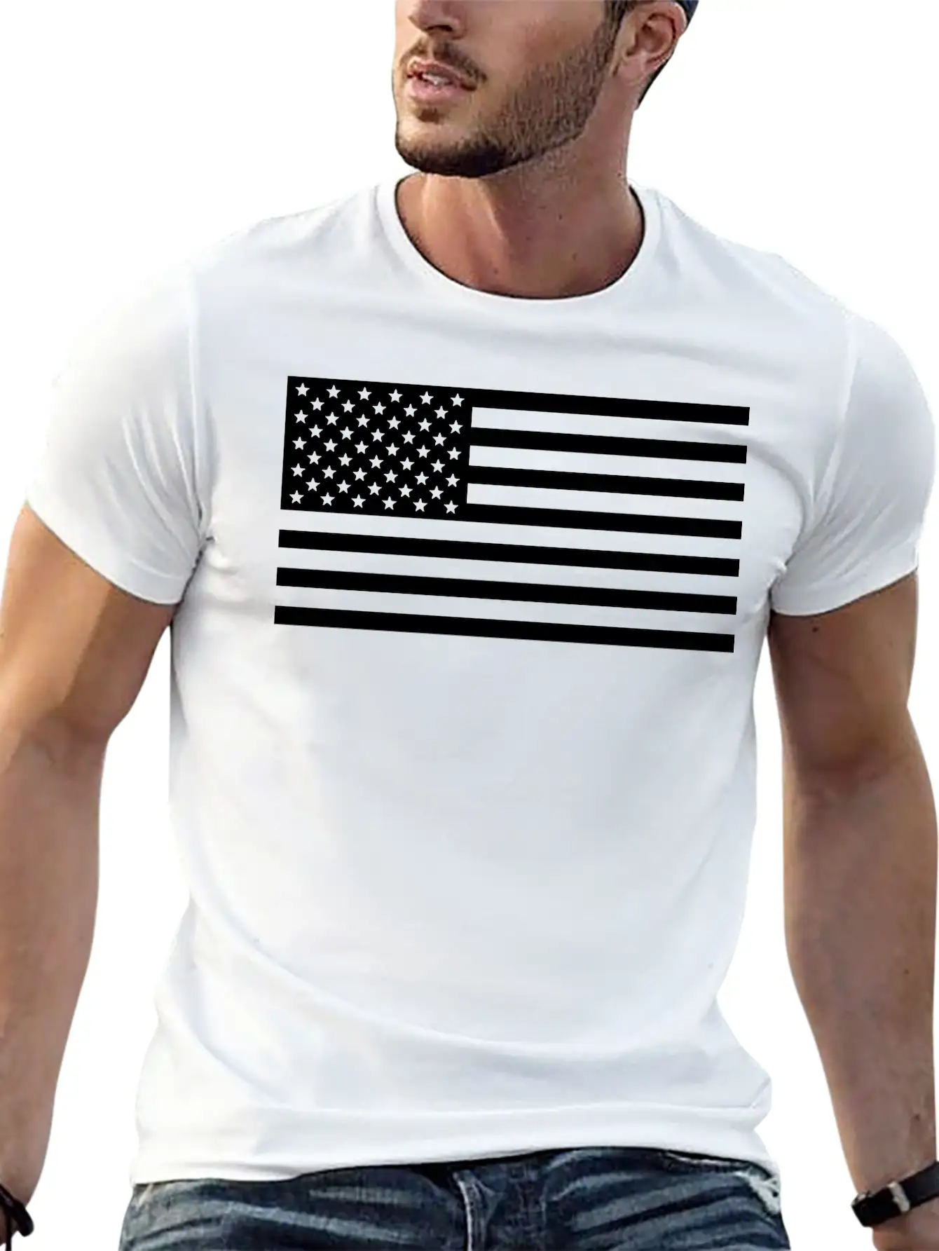 United States Of America Stars & Stripes Flag Basic Graphic T-Shirt ¨C Daily Comfort In Soft Cotton
