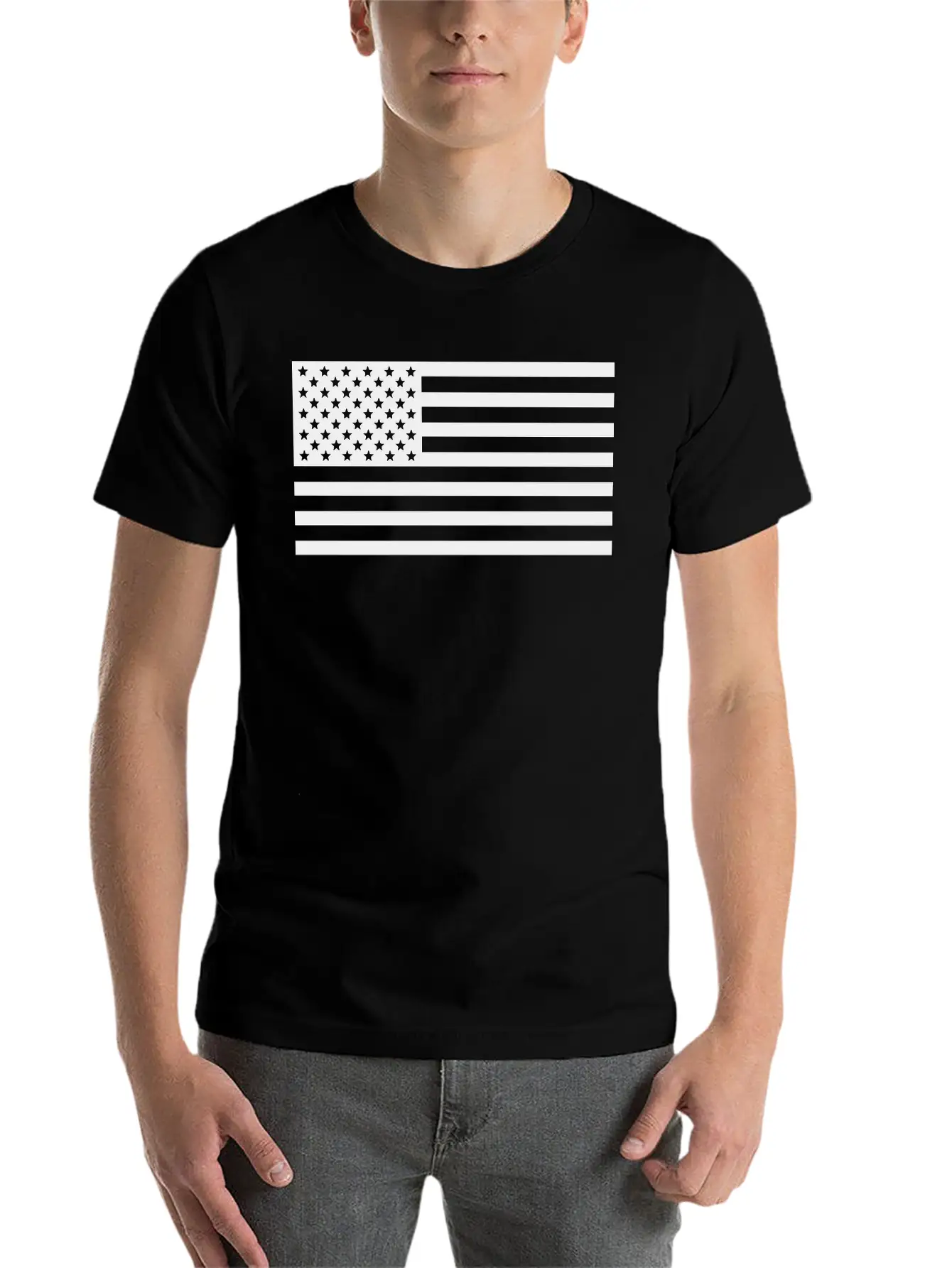 United States Of America Stars & Stripes Flag Basic Graphic T-Shirt ¨C Daily Comfort In Soft Cotton