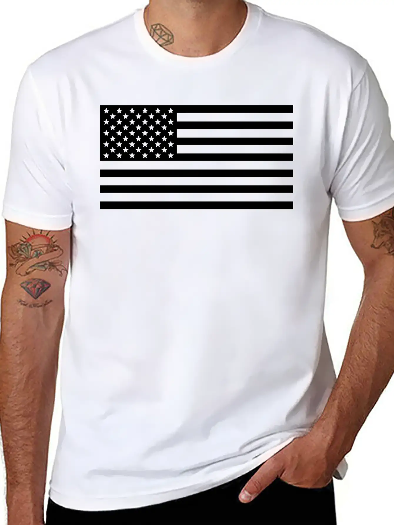 United States Of America Stars & Stripes Flag Basic Graphic T-Shirt ¨C Daily Comfort In Soft Cotton