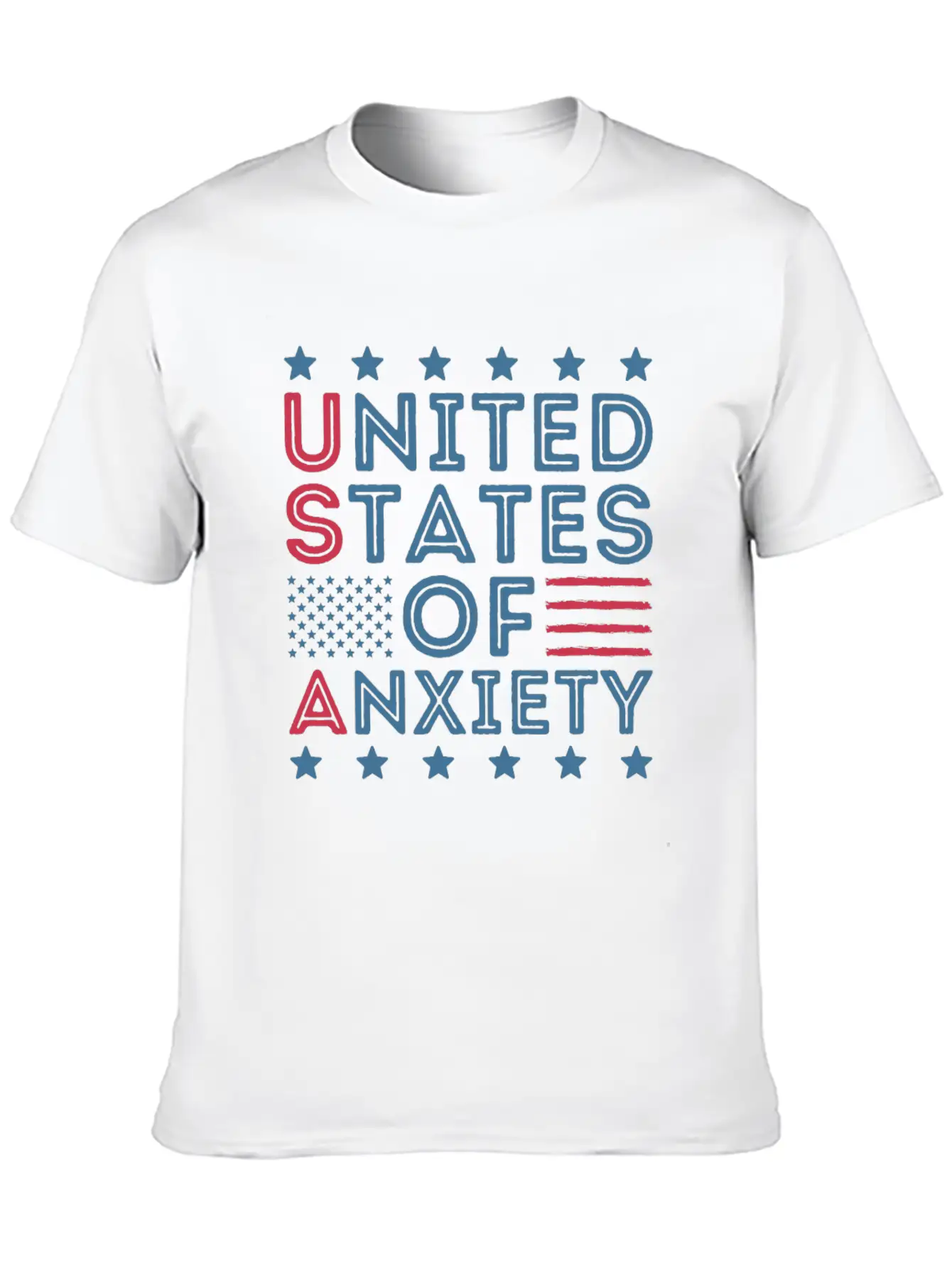 United States Of Anxiety Sarcastic Basic Graphic T-Shirt ¨C Daily Comfort In Soft Cotton