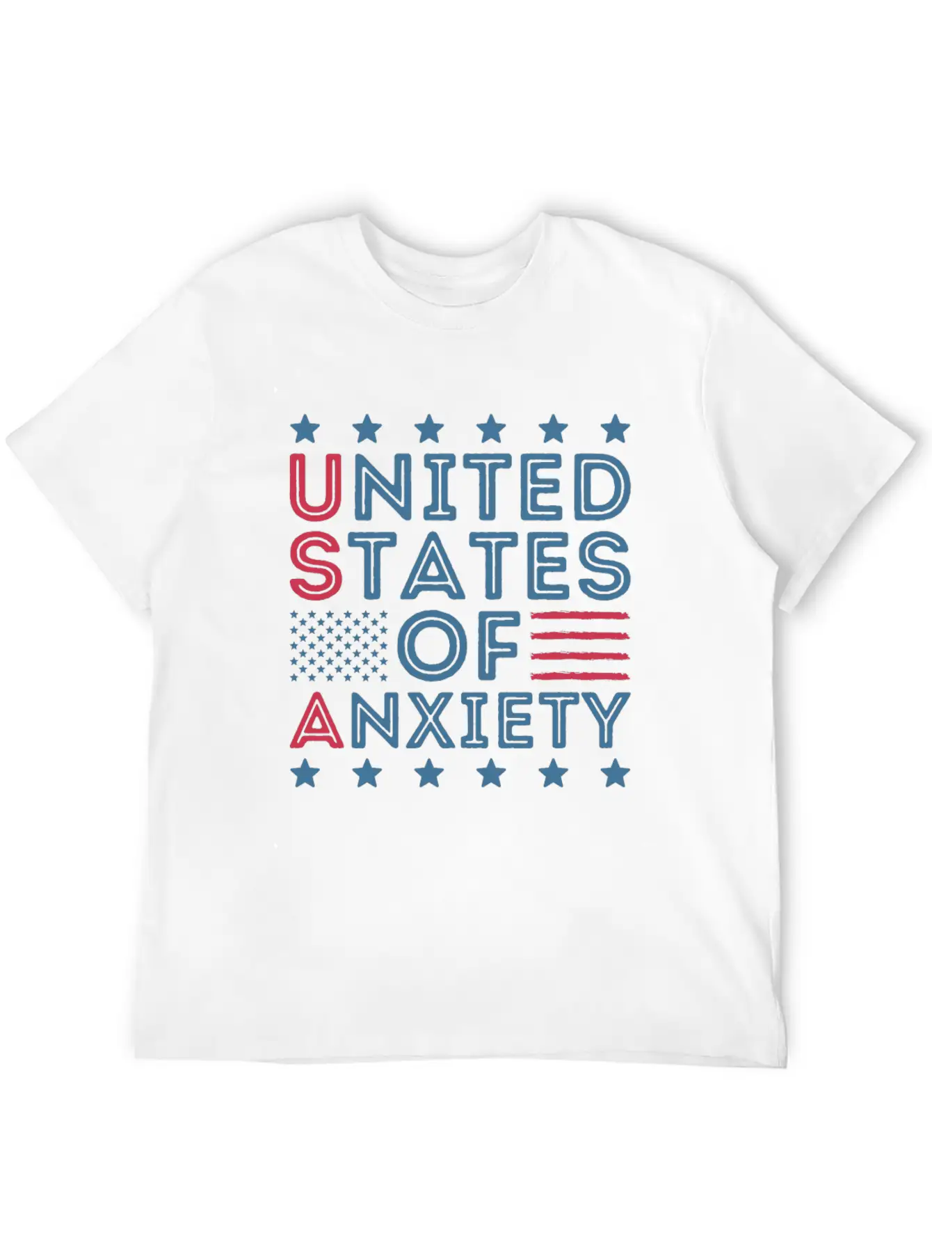 United States Of Anxiety Sarcastic Basic Graphic T-Shirt ¨C Daily Comfort In Soft Cotton