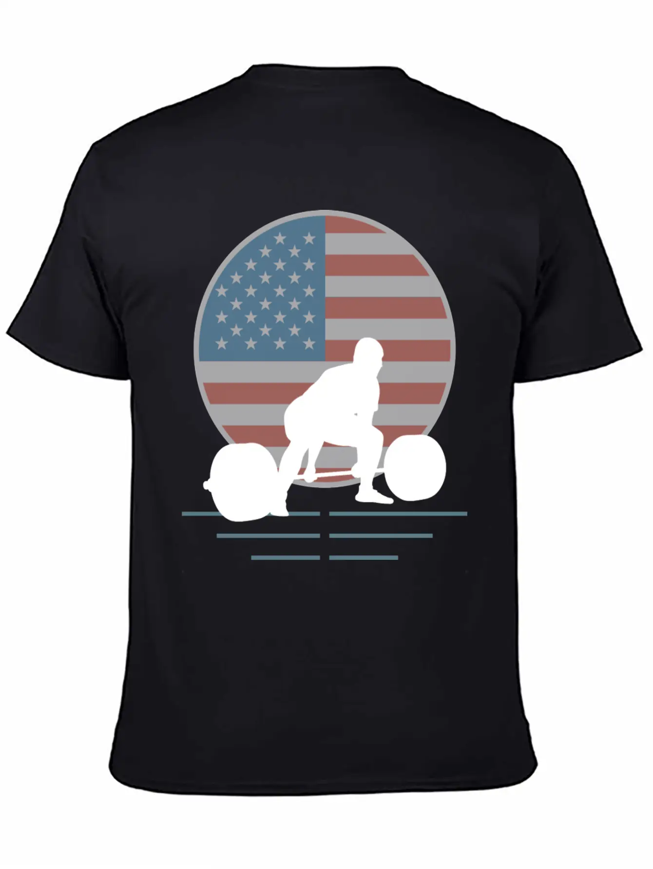 Usa Flag Deadlift Powerlifting Basic Graphic T-Shirt ¨C Daily Comfort In Soft Cotton