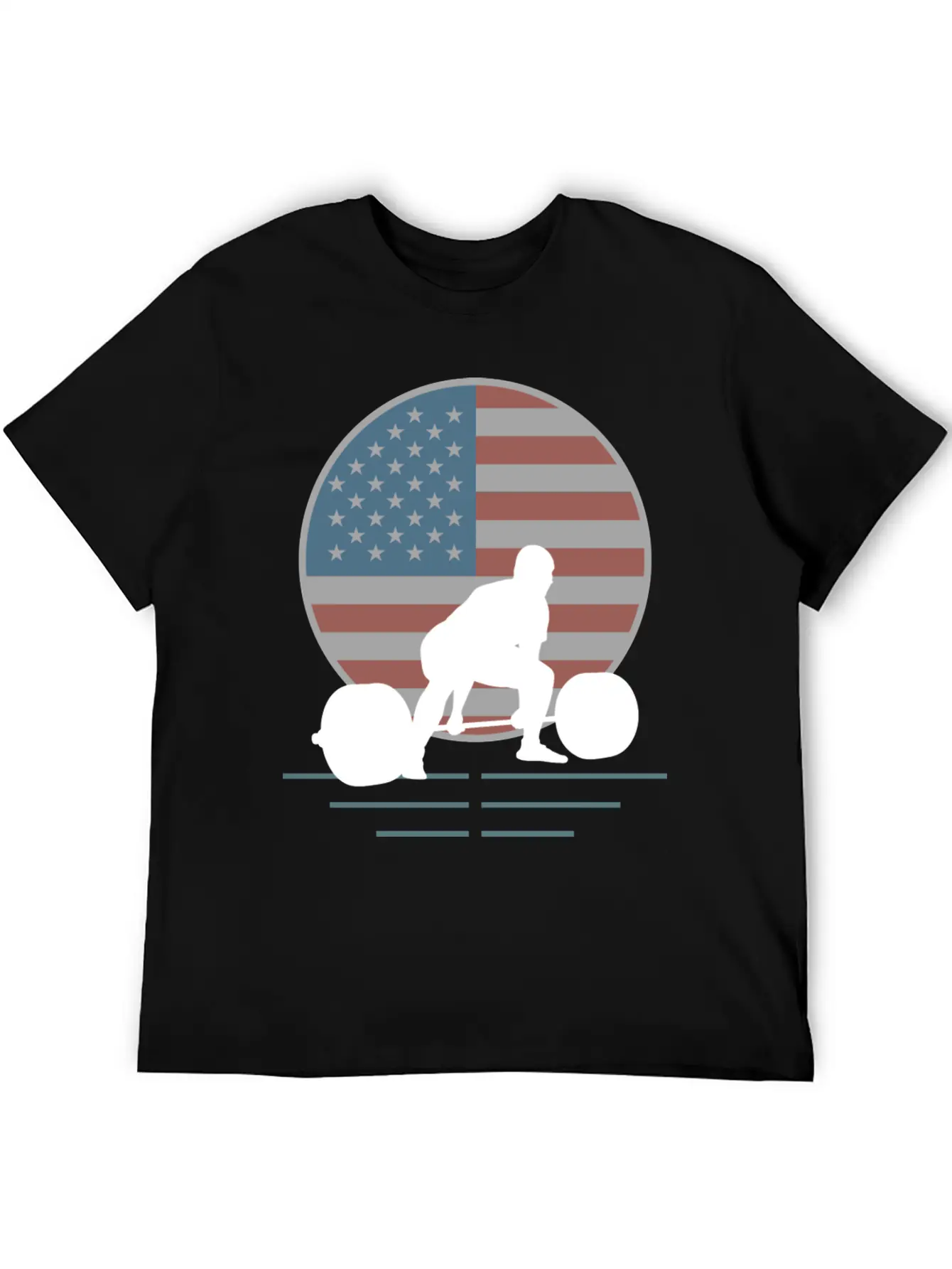 Usa Flag Deadlift Powerlifting Basic Graphic T-Shirt ¨C Daily Comfort In Soft Cotton