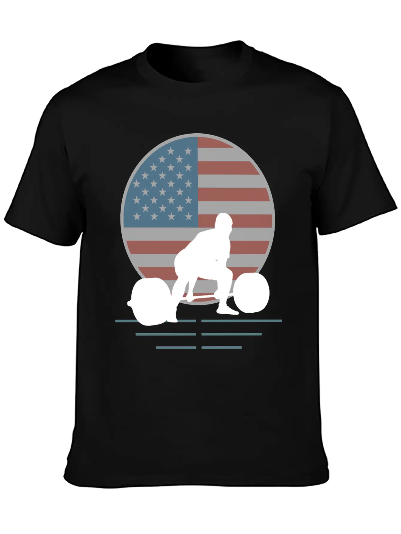 Usa Flag Deadlift Powerlifting Basic Graphic T-Shirt ¨C Daily Comfort In Soft Cotton