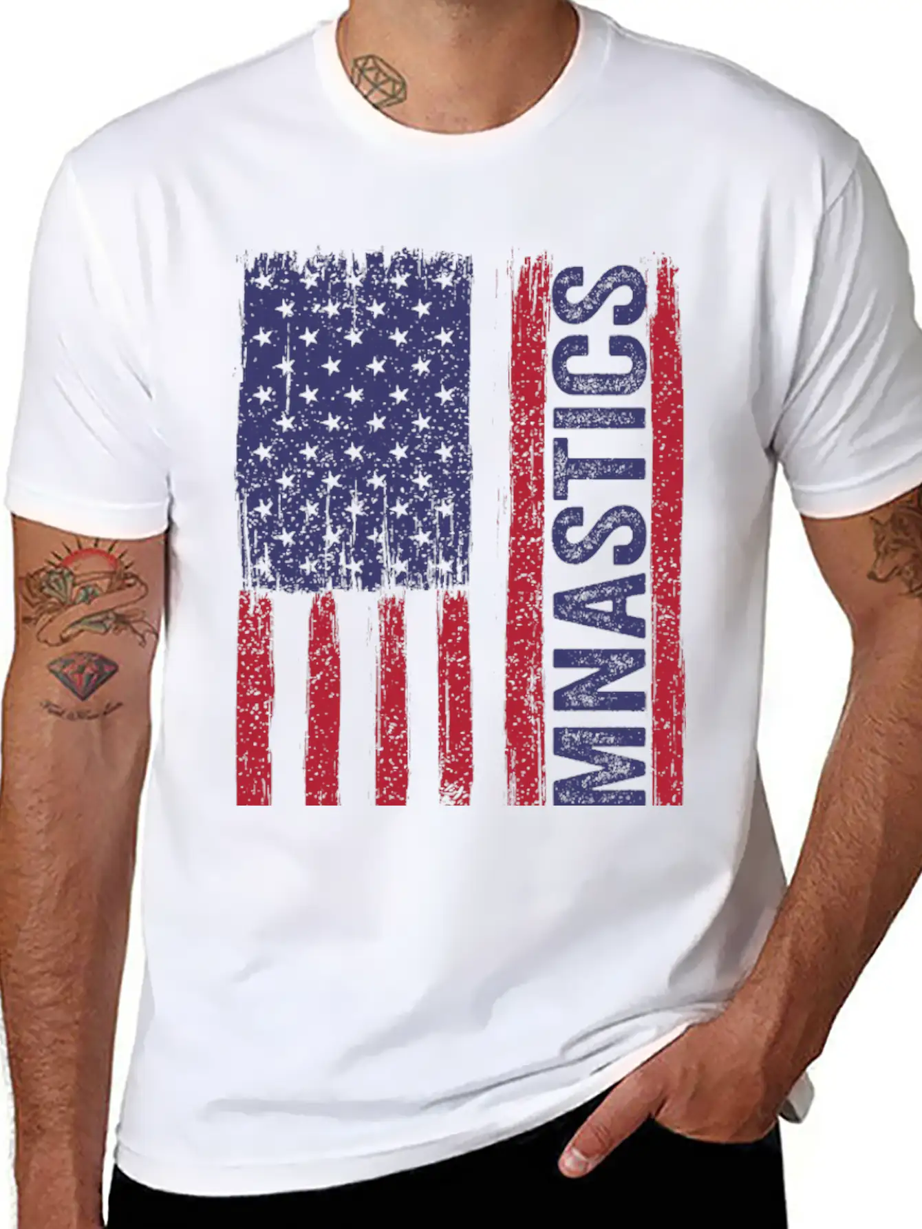 USA Gymnastics Flag Essential Cotton Tee For Daily Outfits ¨C Unisex Style