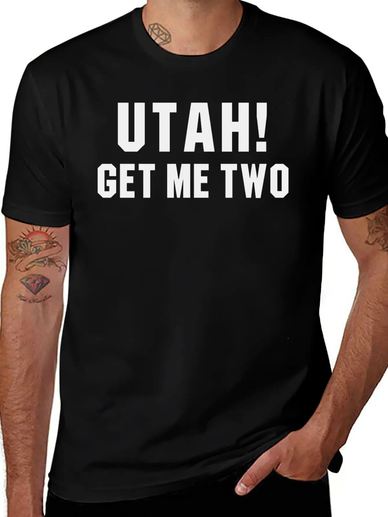 UTAH GET ME TWO POINT BREAK Quote Basic Graphic T-Shirt ¨C Daily Comfort In Soft Cotton