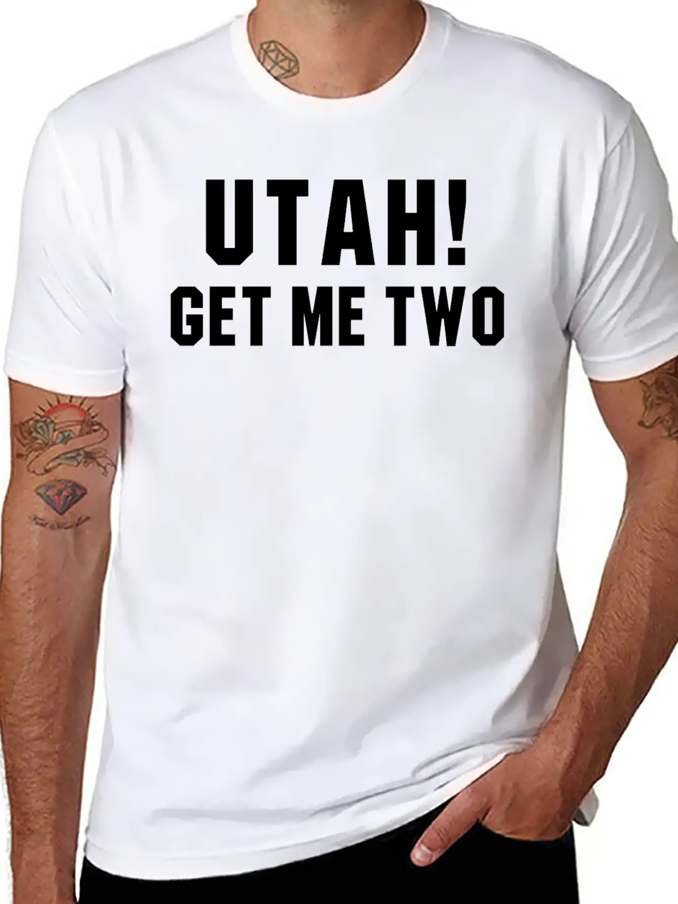 UTAH GET ME TWO POINT BREAK Quote Basic Graphic T-Shirt ¨C Daily Comfort In Soft Cotton