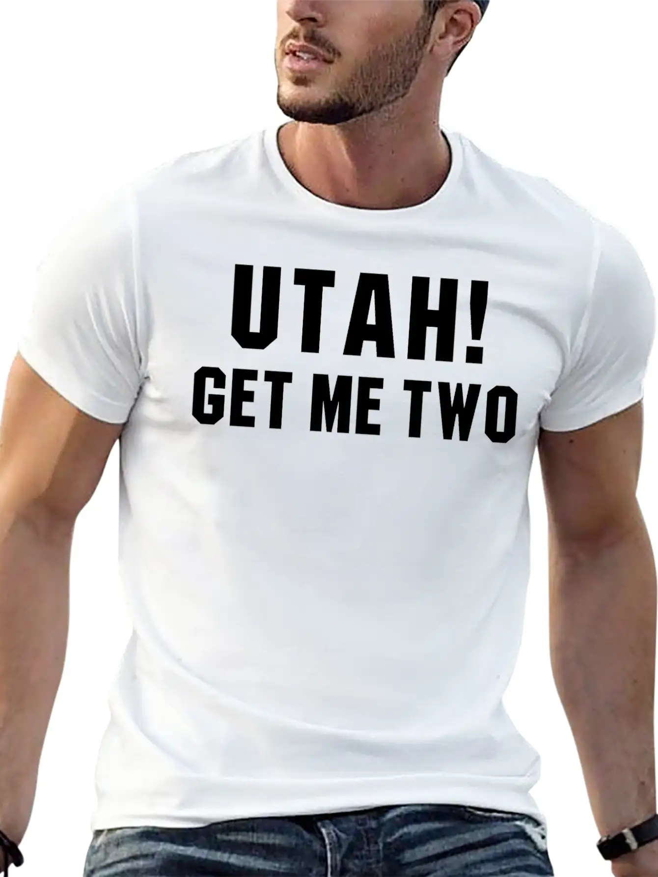 UTAH GET ME TWO POINT BREAK Quote Basic Graphic T-Shirt ¨C Daily Comfort In Soft Cotton