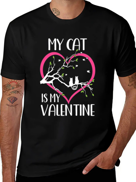 Valentine's Day Cats Heart Cute Cute Knuff Basic Graphic T-Shirt ¨C Daily Comfort In Soft Cotton