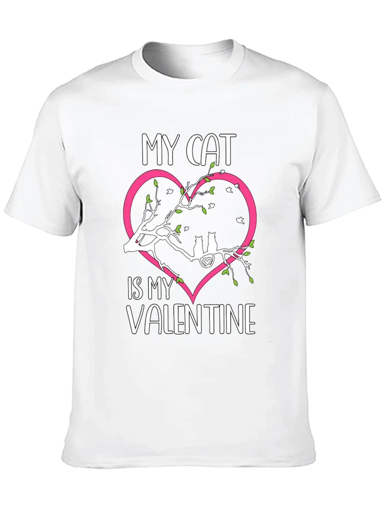 Valentine's Day Cats Heart Cute Cute Knuff Basic Graphic T-Shirt ¨C Daily Comfort In Soft Cotton