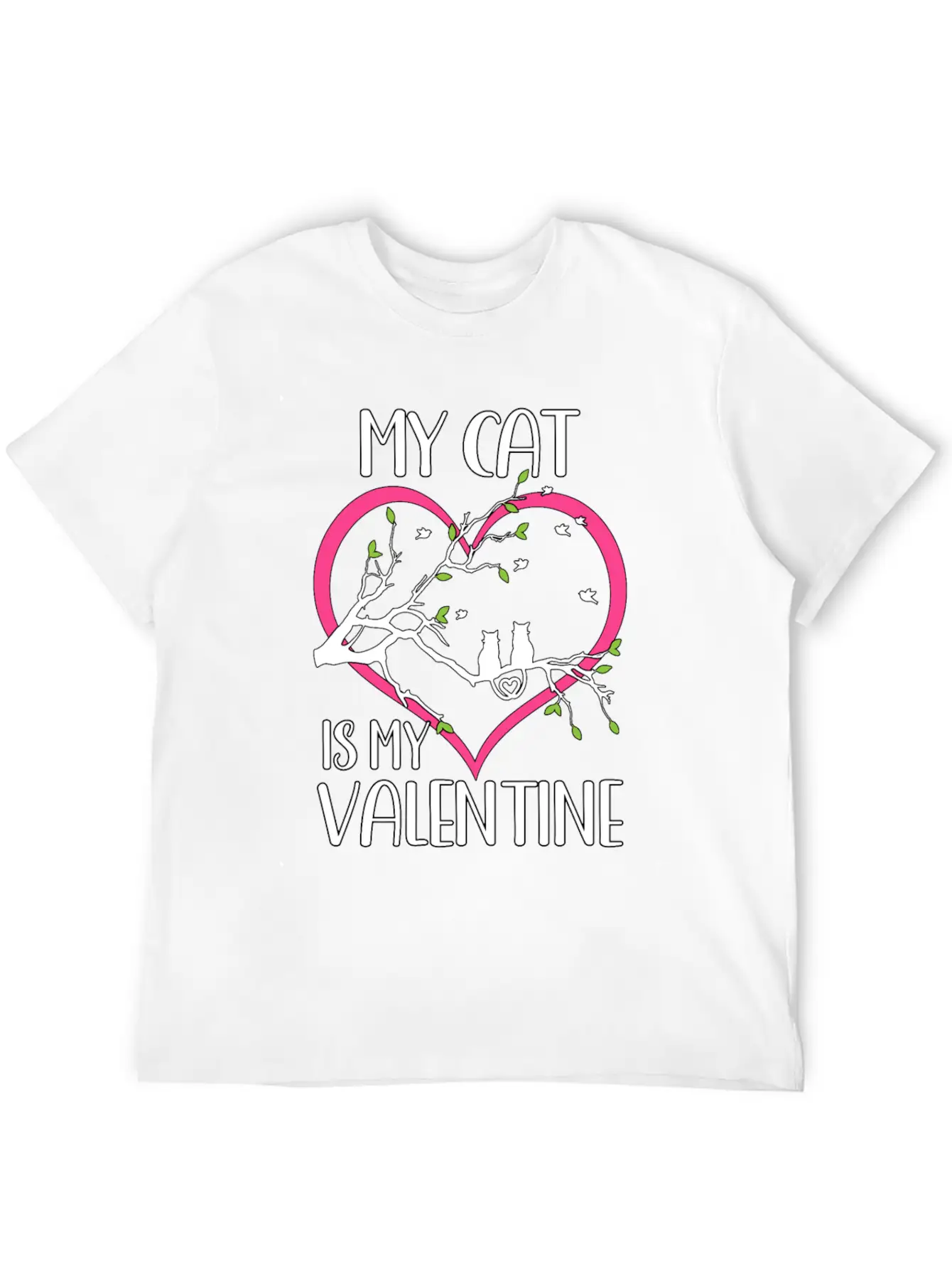 Valentine's Day Cats Heart Cute Cute Knuff Basic Graphic T-Shirt ¨C Daily Comfort In Soft Cotton