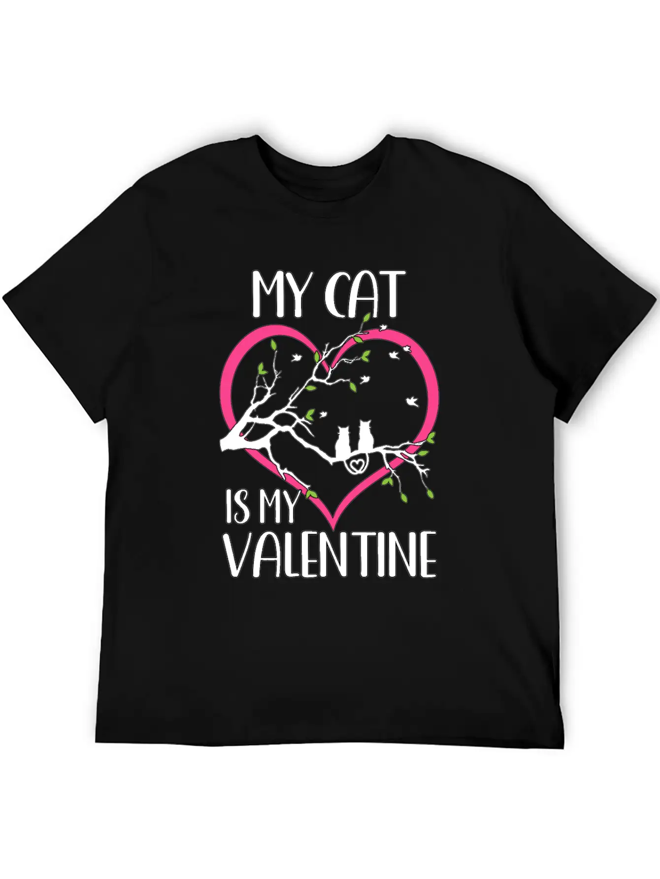 Valentine's Day Cats Heart Cute Cute Knuff Basic Graphic T-Shirt ¨C Daily Comfort In Soft Cotton