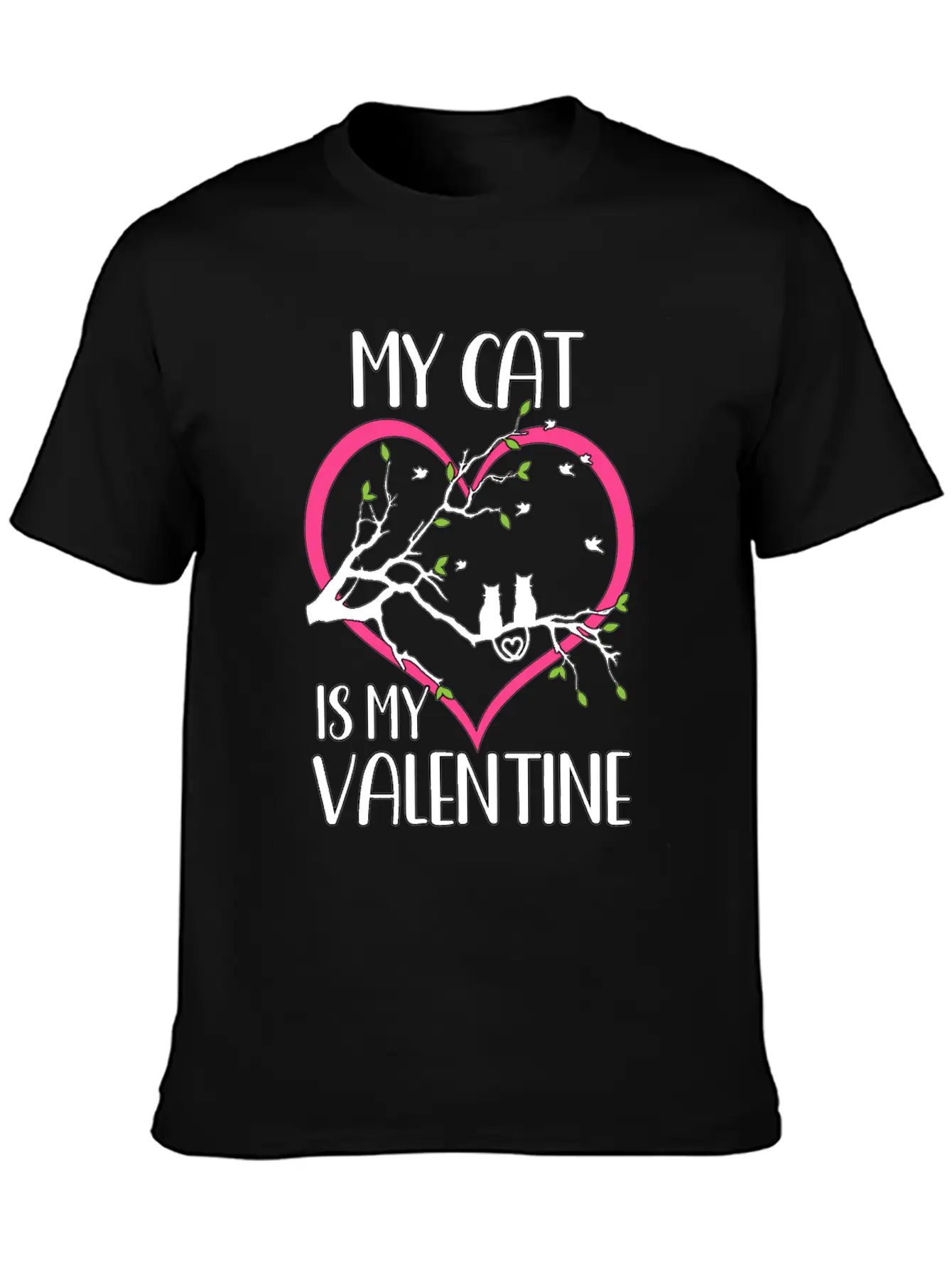 Valentine's Day Cats Heart Cute Cute Knuff Basic Graphic T-Shirt ¨C Daily Comfort In Soft Cotton