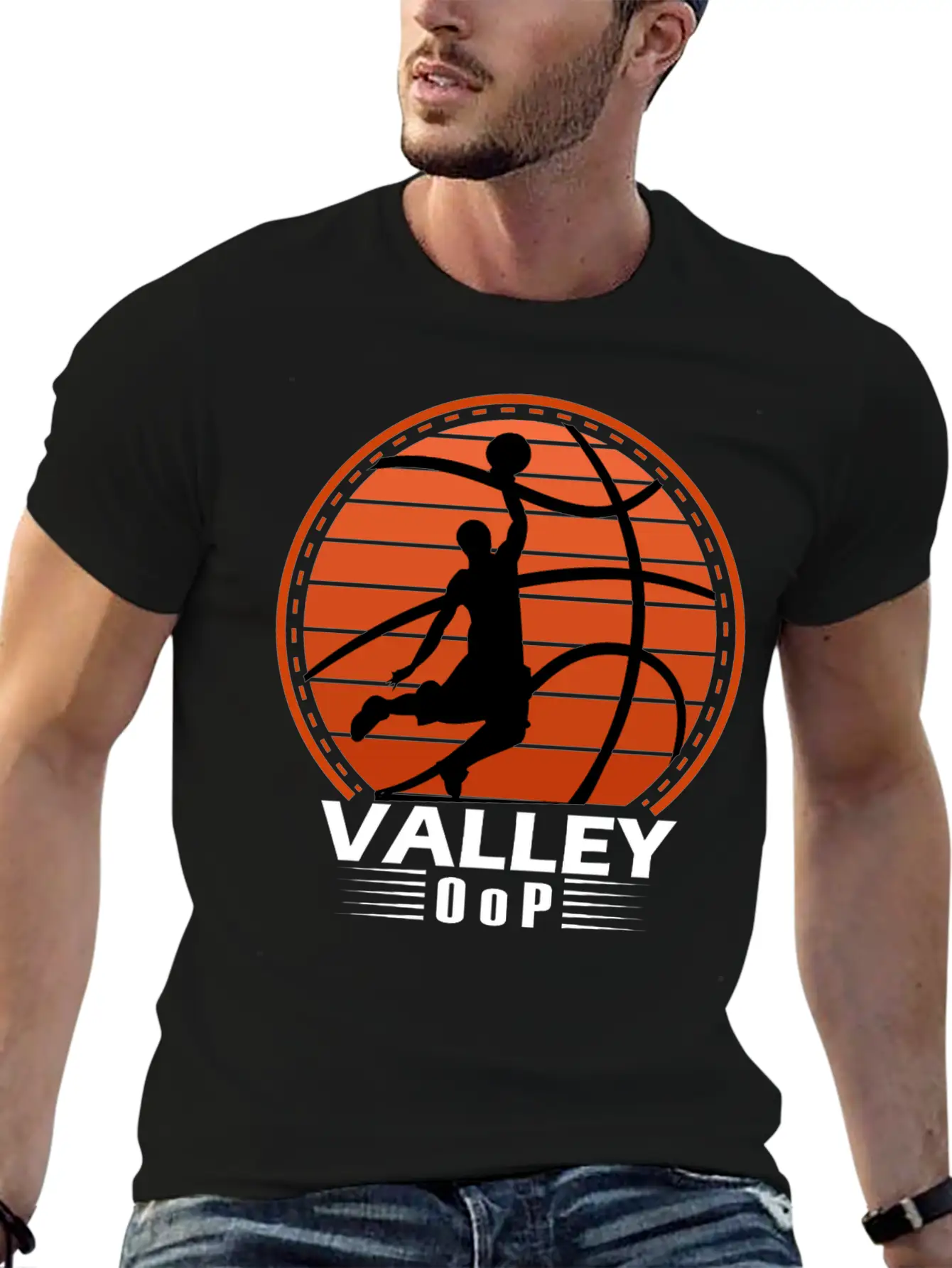 Valley Oop Man Street-ball Retro Basketball Soft Cotton Short Sleeve Tee ¨C Unisex Wardrobe Staple