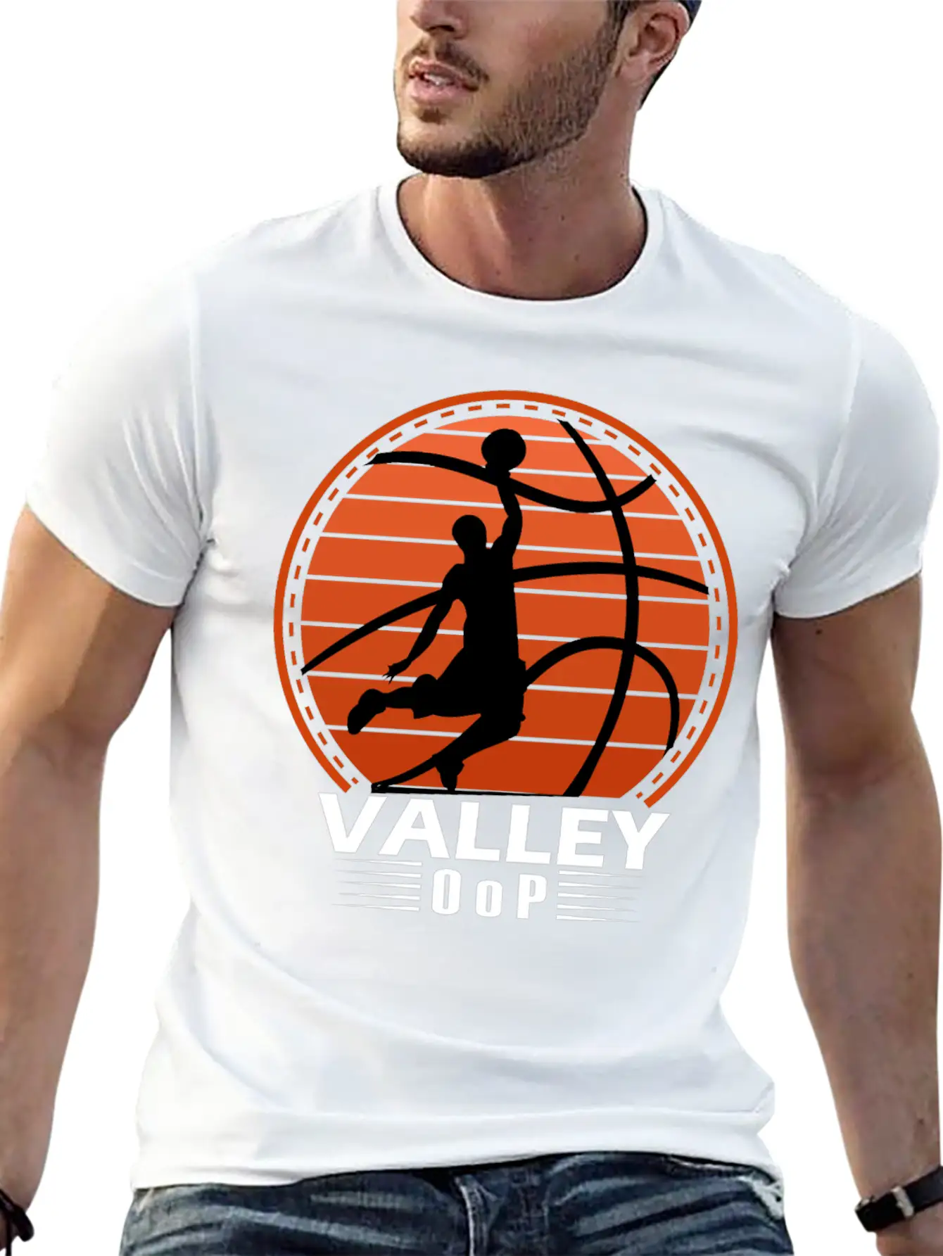 Valley Oop Man Street-ball Retro Basketball Soft Cotton Short Sleeve Tee ¨C Unisex Wardrobe Staple