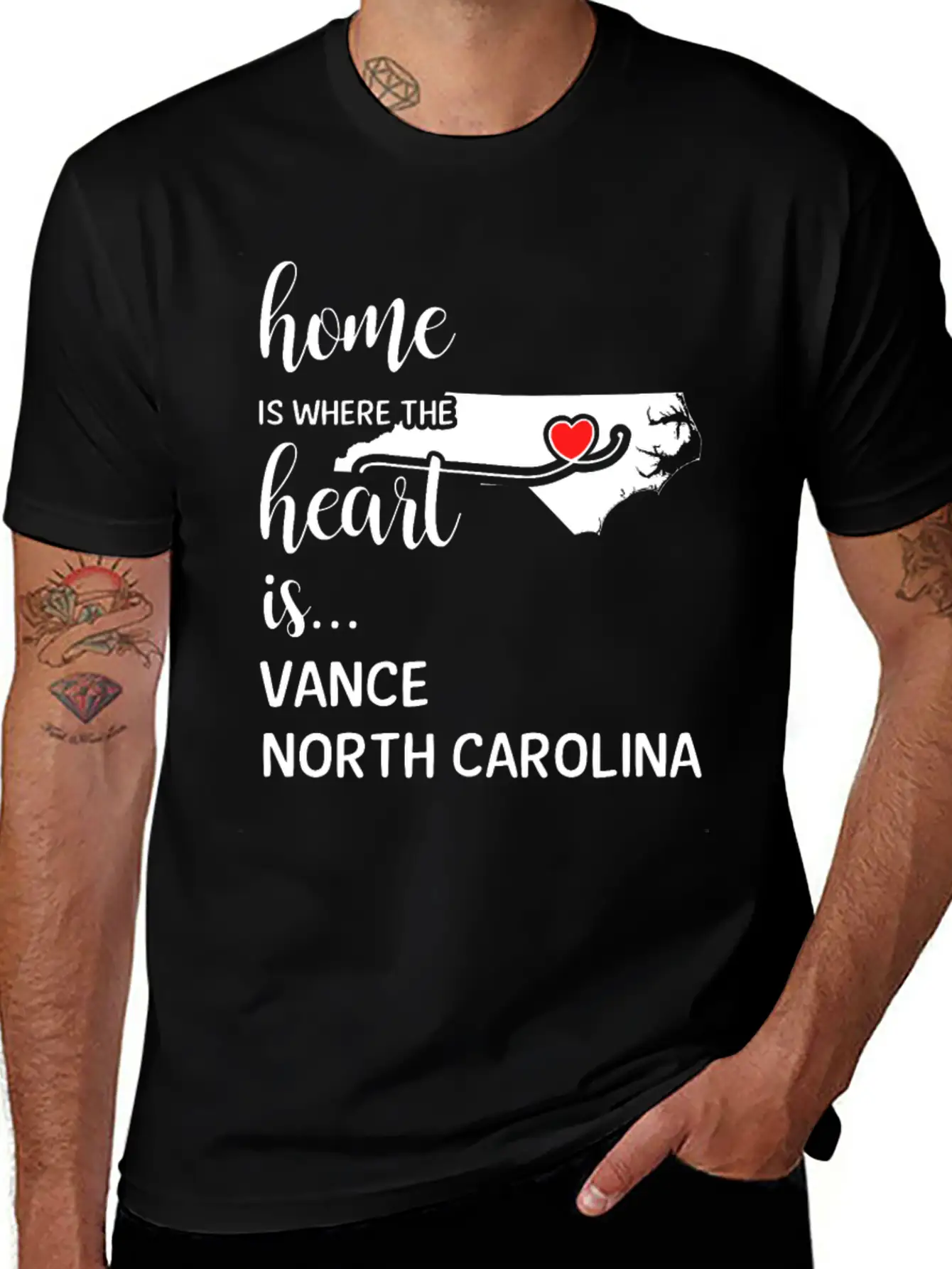 Vance County North Carolina Is Where My Heart Is Soft Cotton Short Sleeve Tee ¨C Unisex Wardrobe Staple
