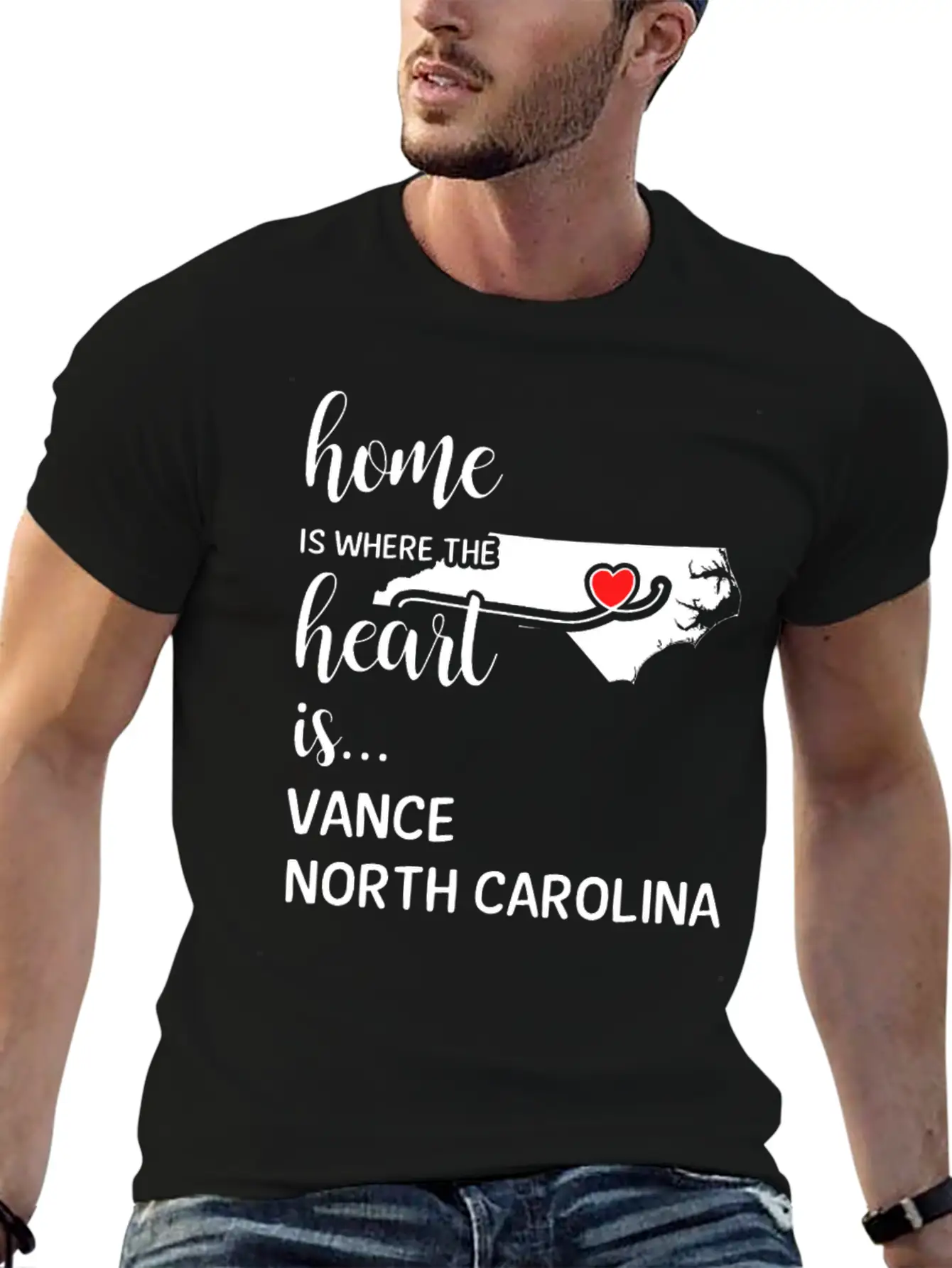 Vance County North Carolina Is Where My Heart Is Soft Cotton Short Sleeve Tee ¨C Unisex Wardrobe Staple