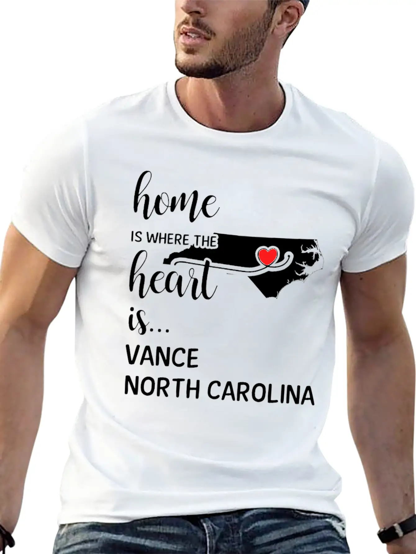 Vance County North Carolina Is Where My Heart Is Soft Cotton Short Sleeve Tee ¨C Unisex Wardrobe Staple
