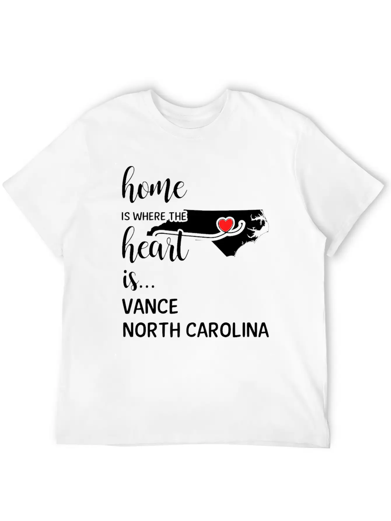 Vance County North Carolina Is Where My Heart Is Soft Cotton Short Sleeve Tee ¨C Unisex Wardrobe Staple