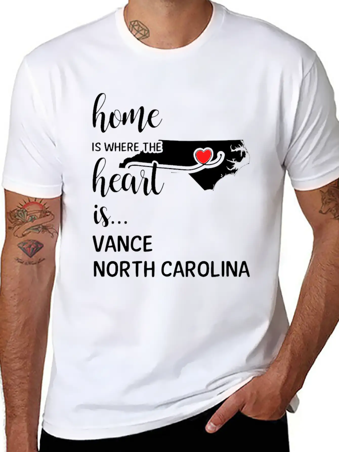 Vance County North Carolina Is Where My Heart Is Soft Cotton Short Sleeve Tee ¨C Unisex Wardrobe Staple