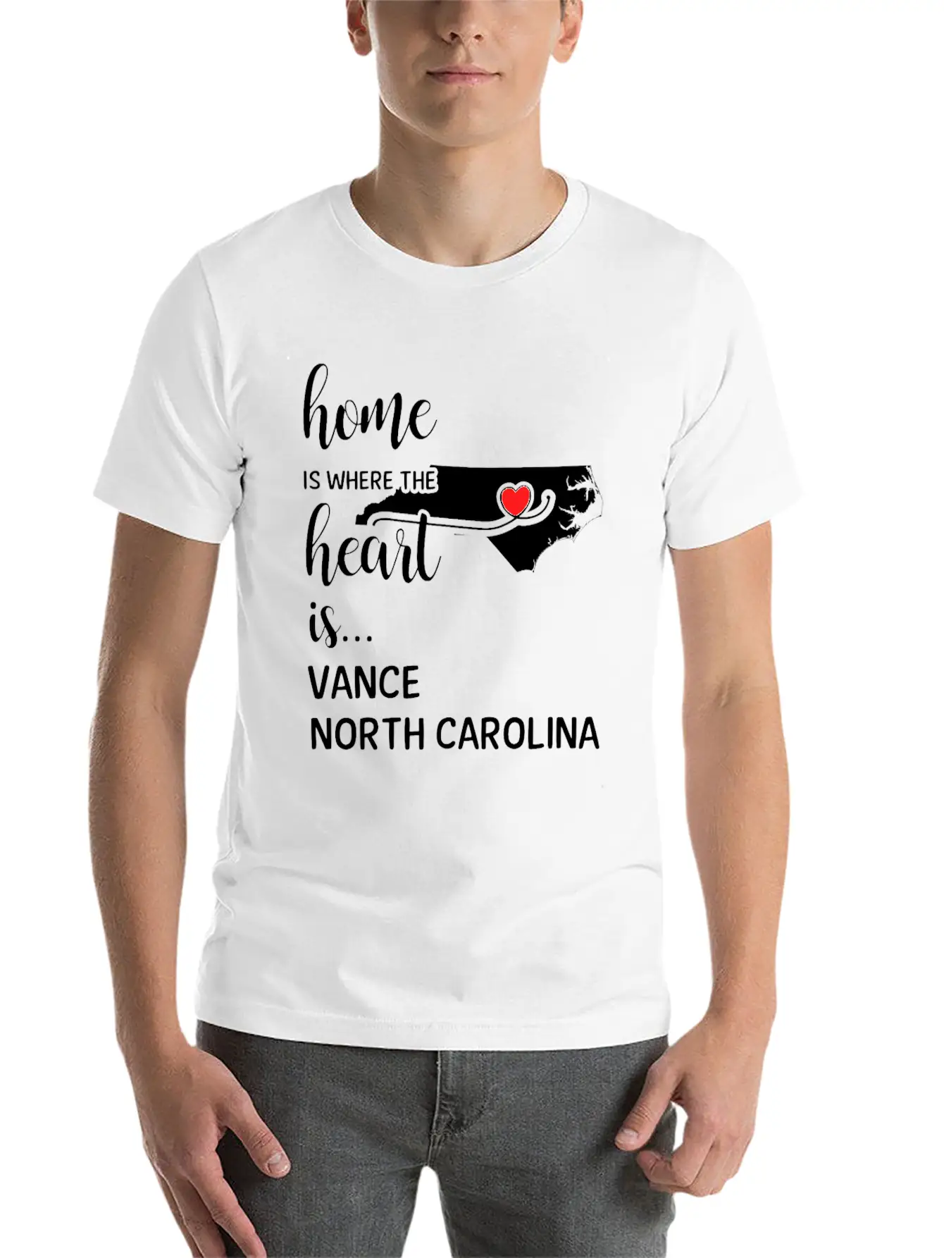Vance County North Carolina Is Where My Heart Is Soft Cotton Short Sleeve Tee ¨C Unisex Wardrobe Staple