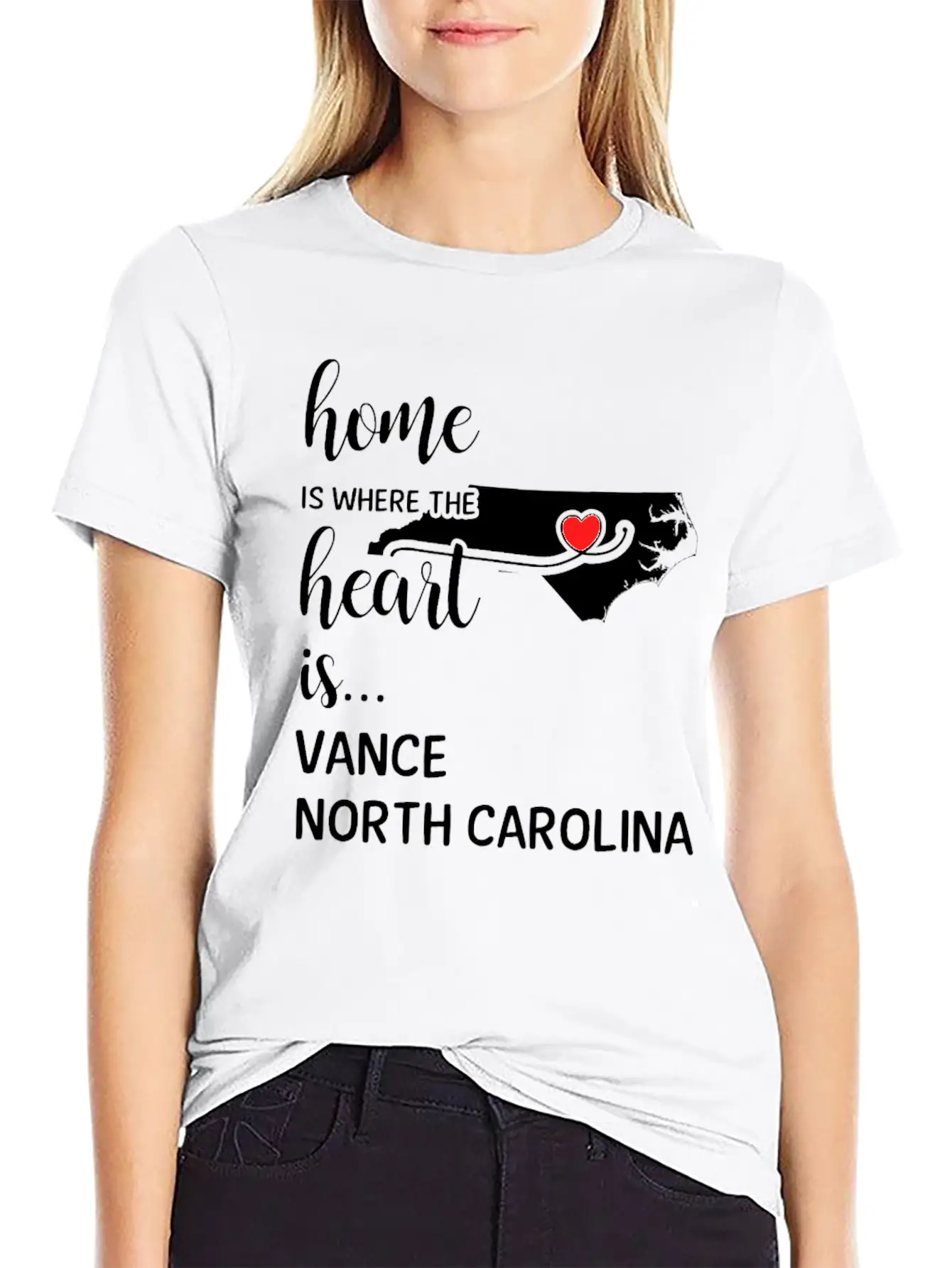 Vance County North Carolina Is Where My Heart Is Soft Cotton Short Sleeve Tee ¨C Unisex Wardrobe Staple