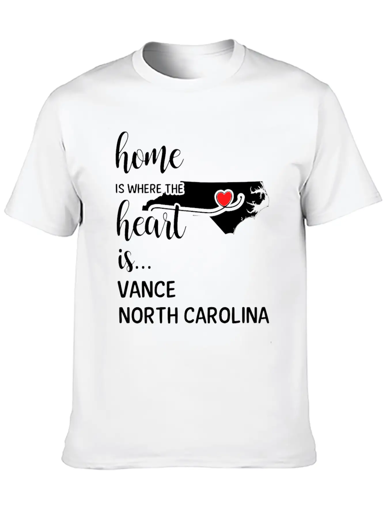 Vance County North Carolina Is Where My Heart Is Soft Cotton Short Sleeve Tee ¨C Unisex Wardrobe Staple