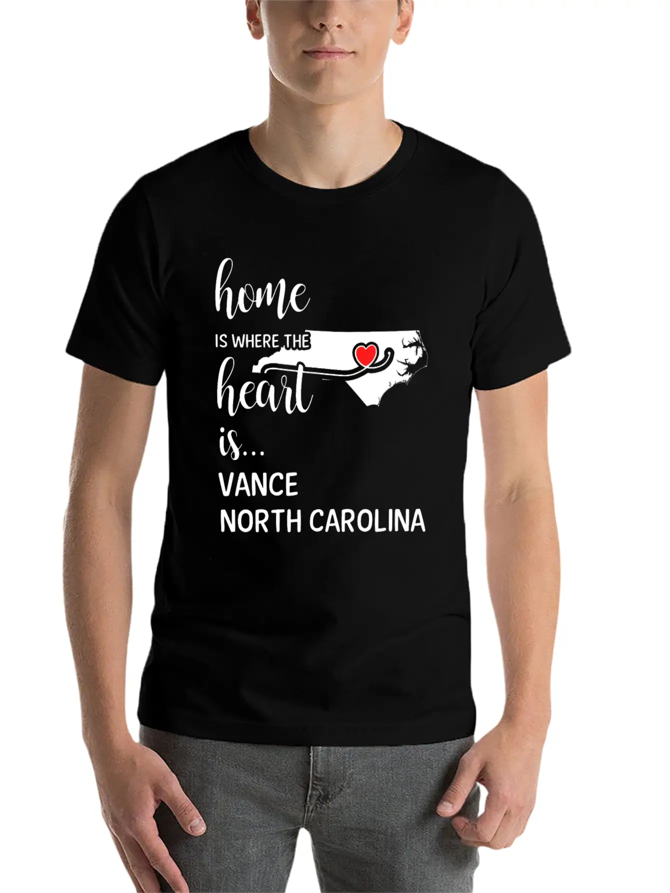 Vance County North Carolina Is Where My Heart Is Soft Cotton Short Sleeve Tee ¨C Unisex Wardrobe Staple