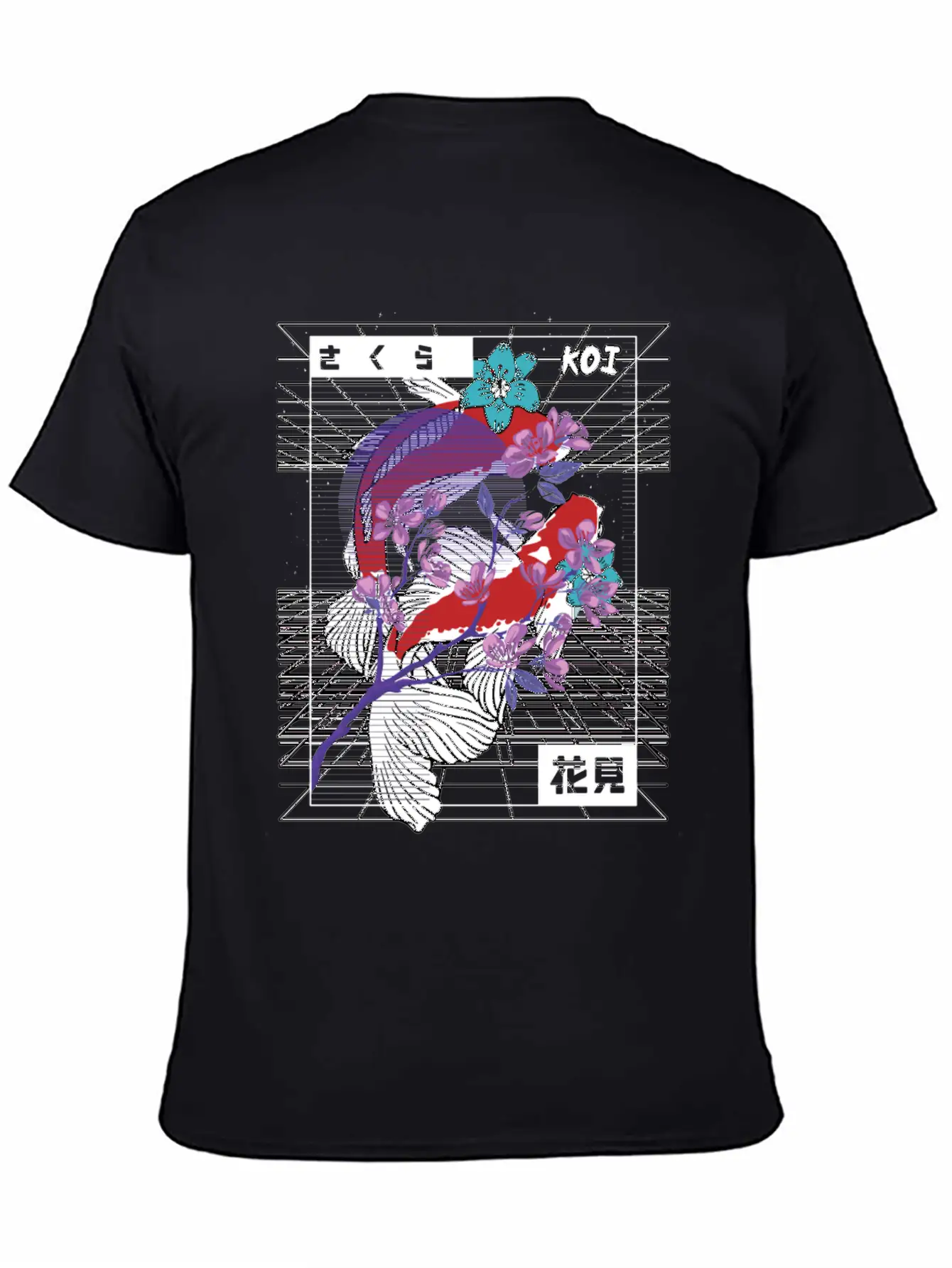 Vaporwave Koi Fish Japan Sakura Carp Breeder Basic Graphic T-Shirt ¨C Daily Comfort In Soft Cotton