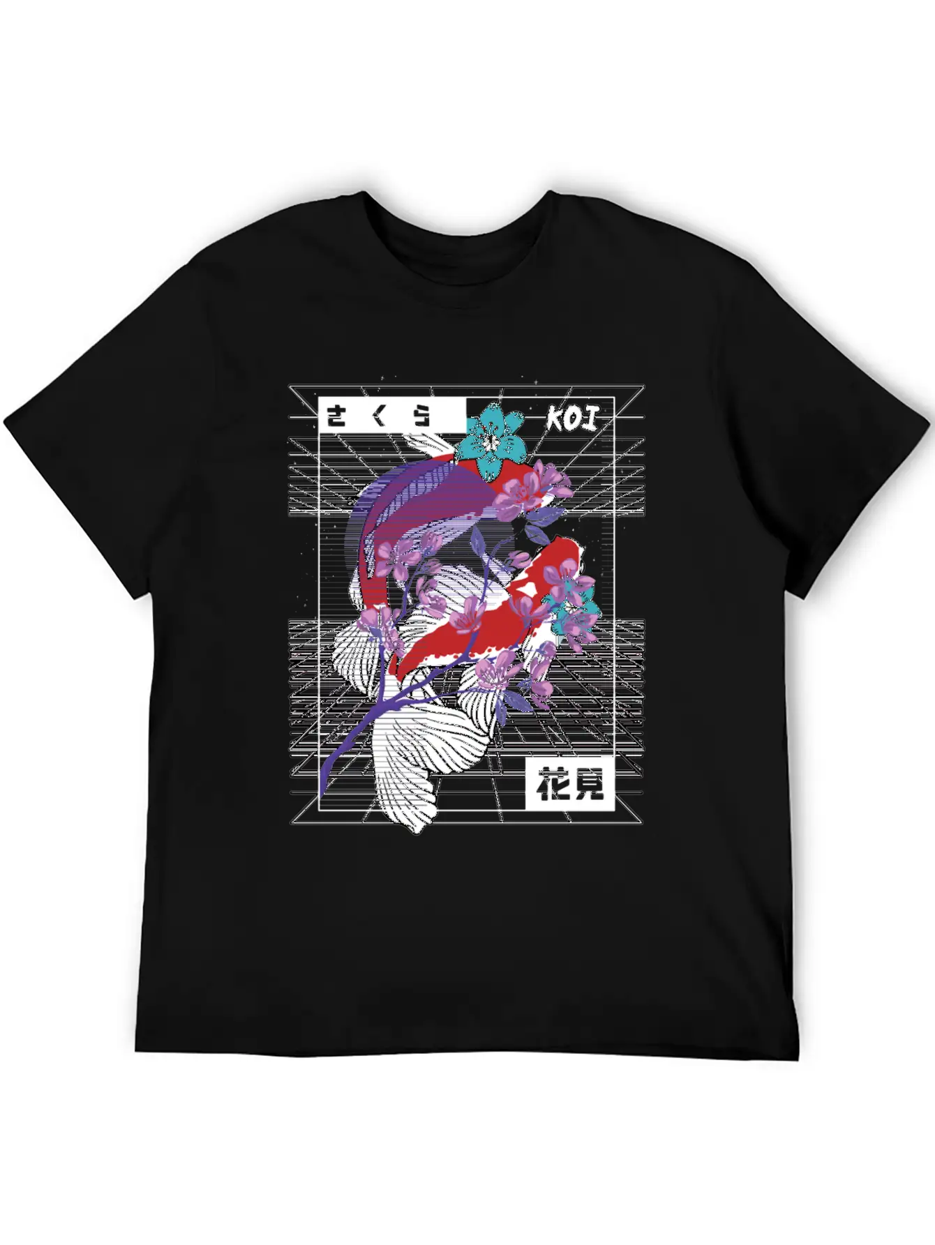 Vaporwave Koi Fish Japan Sakura Carp Breeder Basic Graphic T-Shirt ¨C Daily Comfort In Soft Cotton